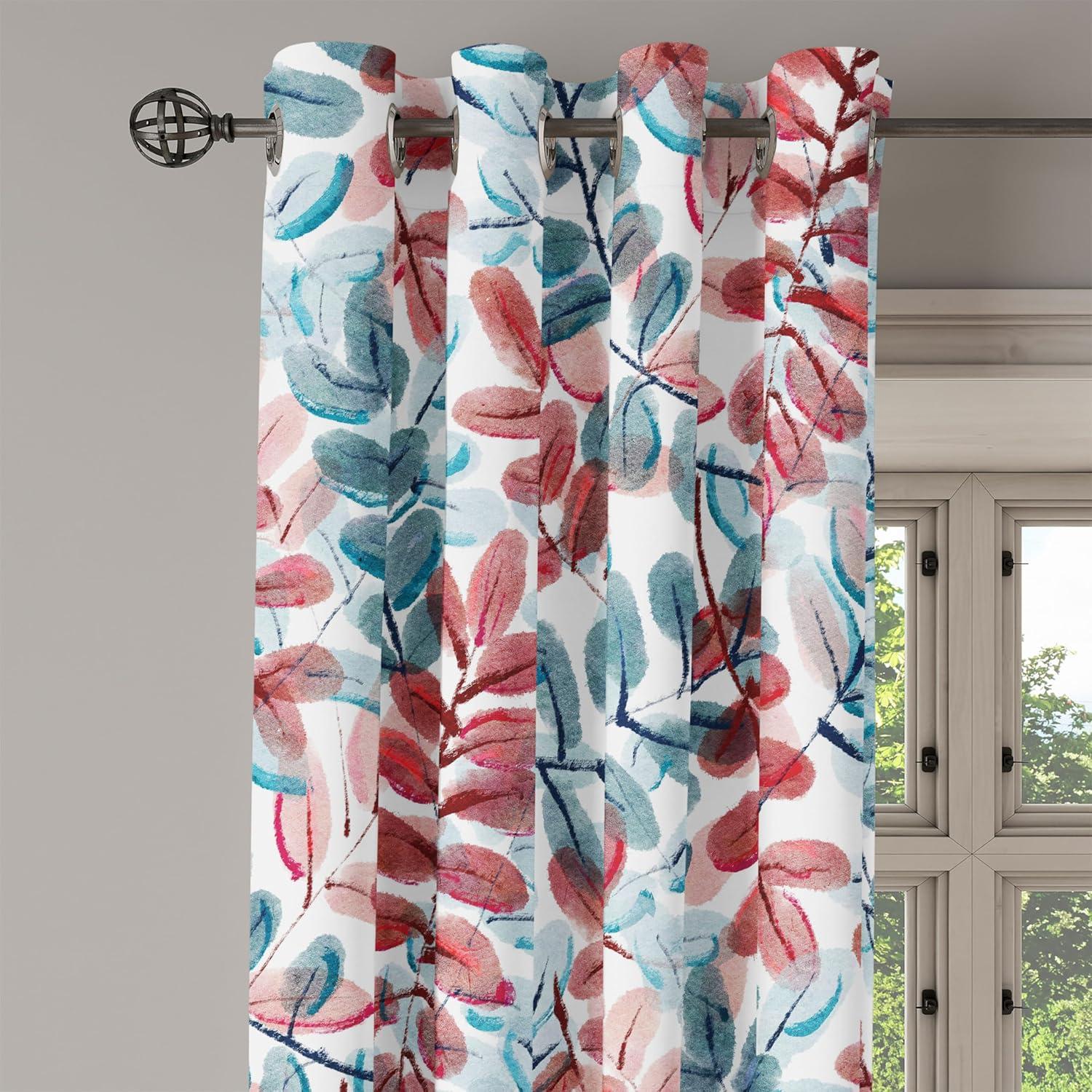 imageAmbesonne Floral Boho Grommet Curtain Simple Design Delicate Flower Silhouettes Neutral Colors Exotics Art Decorative 2Panel Window Drapes for Bedroom Living Room 50 x 108 Dark Indigo Pale BlueOff White Ruby Cadet Blue