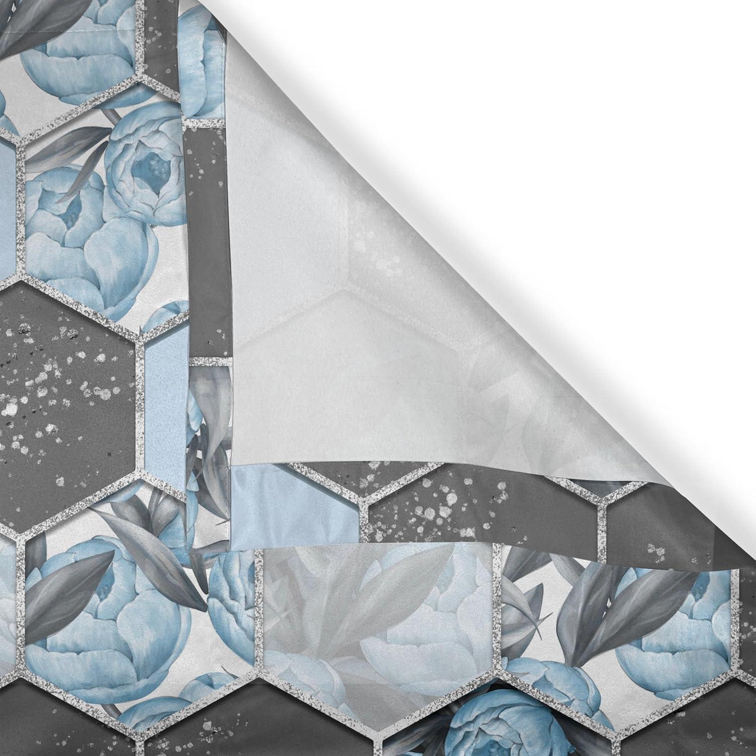 imageAmbesonne Floral Boho Grommet Curtain Simple Design Delicate Flower Silhouettes Neutral Colors Exotics Art Decorative 2Panel Window Drapes for Bedroom Living Room 50 x 108 Dark Indigo Pale BluePale Azure Blue Taupe