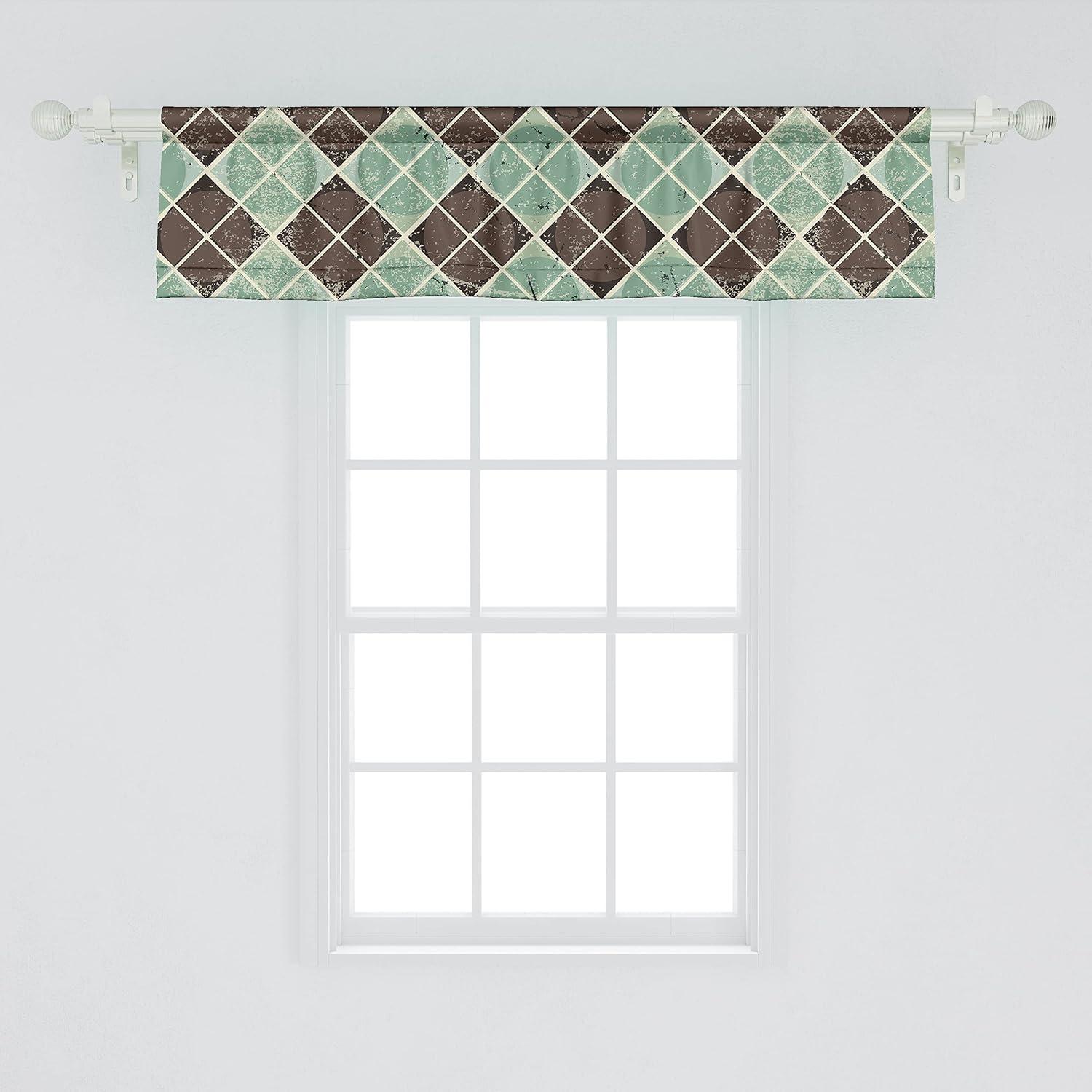 imageAmbesonne Garden Scene Window Valance Neutral Traditional Roses and Floral Pattern Boho Romance Print Curtain Valance for Kitchen Bedroom Decor with Rod Pocket 54 X 18 Cream White Dark SepiaPeacock Green Taupe