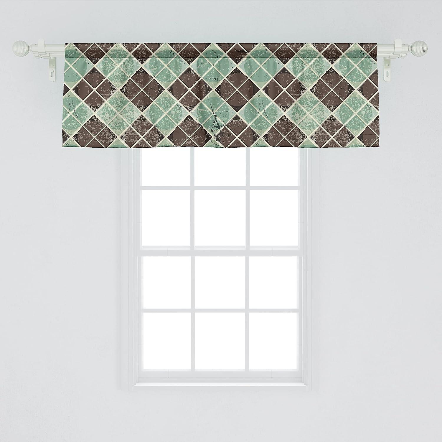 imageAmbesonne Garden Scene Window Valance Neutral Traditional Roses and Floral Pattern Boho Romance Print Curtain Valance for Kitchen Bedroom Decor with Rod Pocket 54 X 18 Cream White Dark SepiaPeacock Green Taupe
