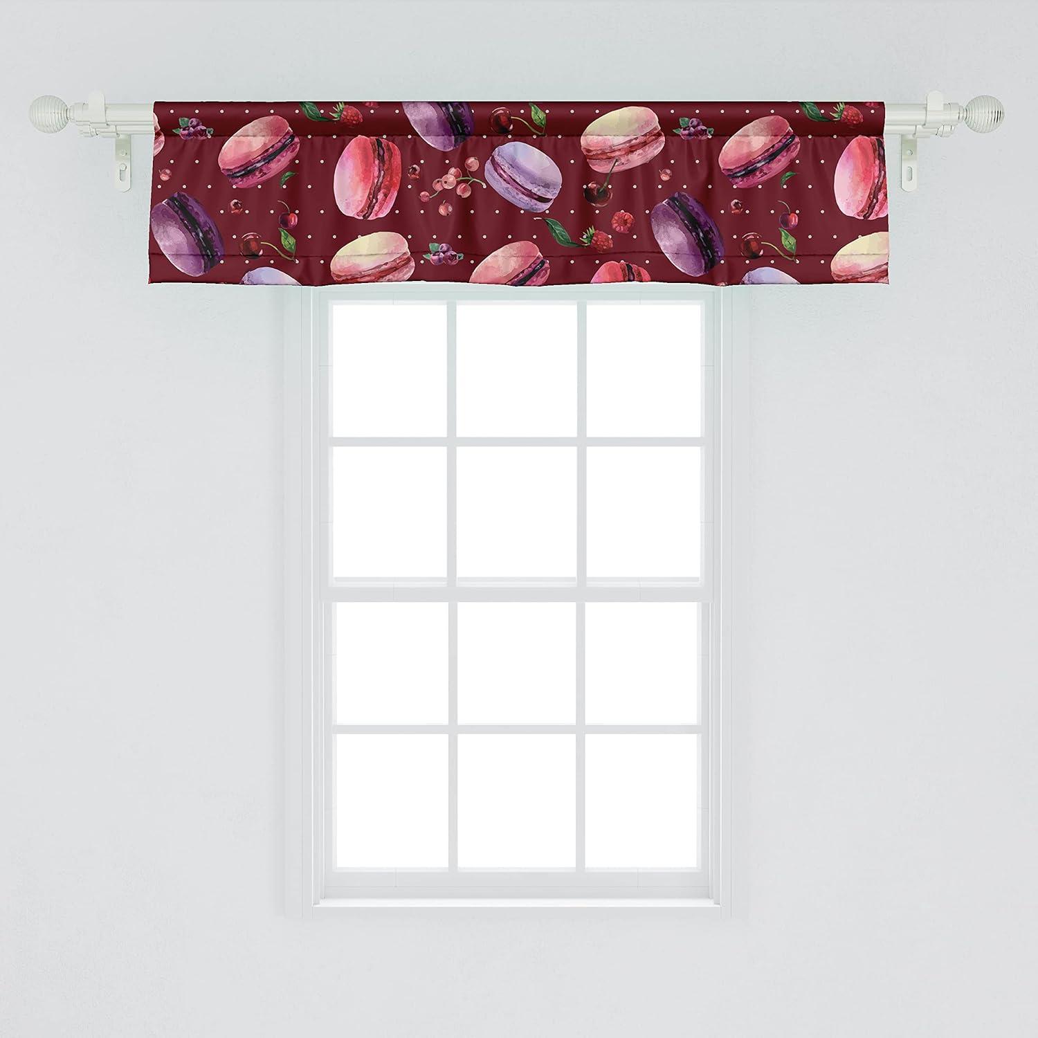imageAmbesonne Garden Scene Window Valance Neutral Traditional Roses and Floral Pattern Boho Romance Print Curtain Valance for Kitchen Bedroom Decor with Rod Pocket 54 X 18 Cream White Dark SepiaRuby Dark Coral Lavender