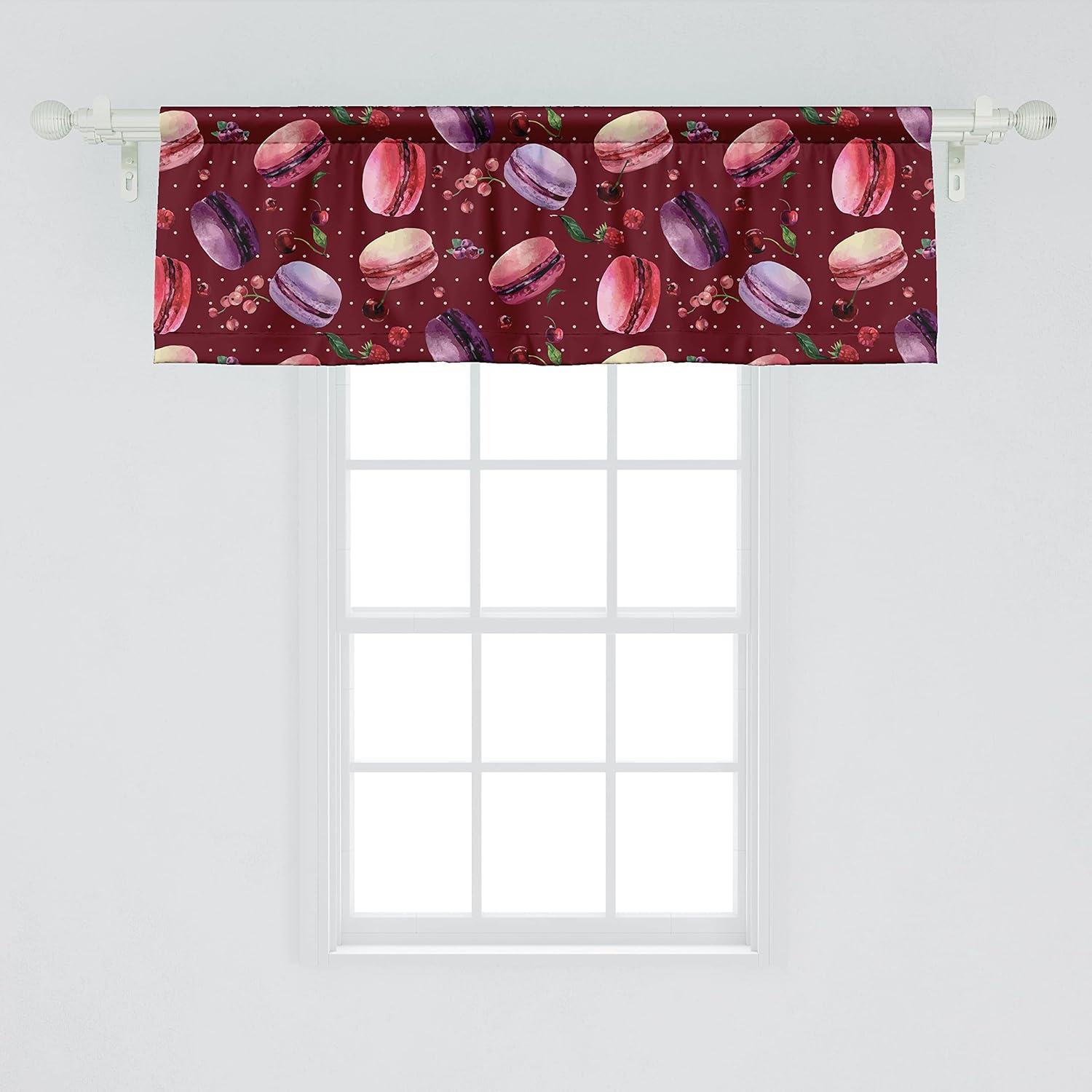 imageAmbesonne Garden Scene Window Valance Neutral Traditional Roses and Floral Pattern Boho Romance Print Curtain Valance for Kitchen Bedroom Decor with Rod Pocket 54 X 18 Cream White Dark SepiaRuby Dark Coral Lavender