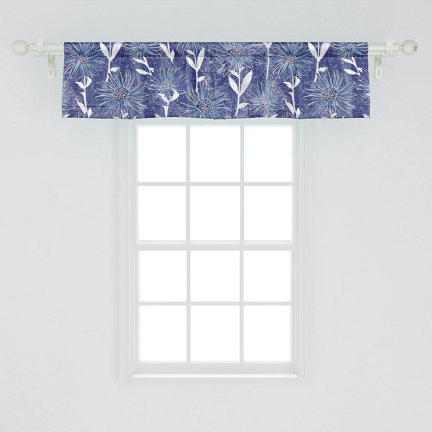 imageAmbesonne Garden Scene Window Valance Neutral Traditional Roses and Floral Pattern Boho Romance Print Curtain Valance for Kitchen Bedroom Decor with Rod Pocket 54 X 18 Cream White Dark SepiaOff White Quartz