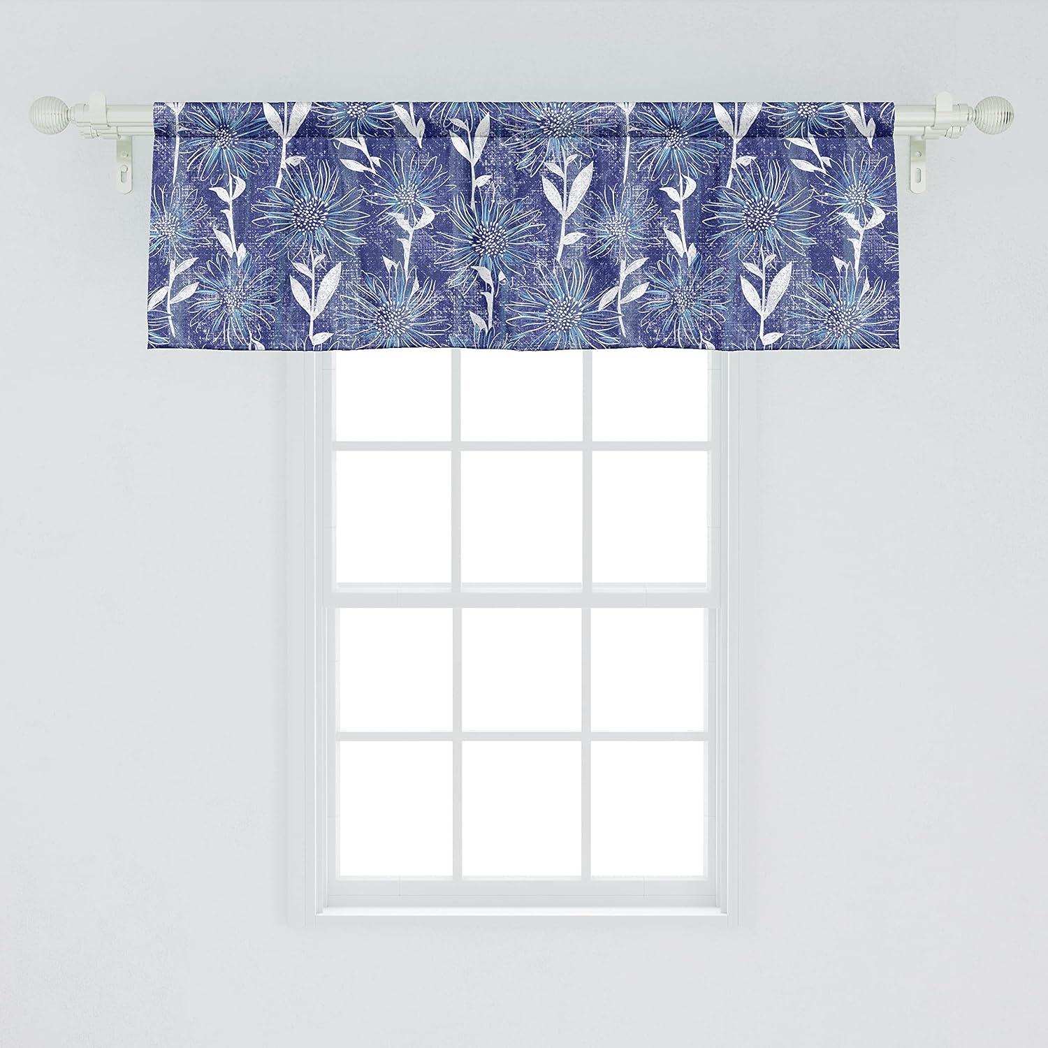 imageAmbesonne Garden Scene Window Valance Neutral Traditional Roses and Floral Pattern Boho Romance Print Curtain Valance for Kitchen Bedroom Decor with Rod Pocket 54 X 18 Cream White Dark SepiaOff White Quartz