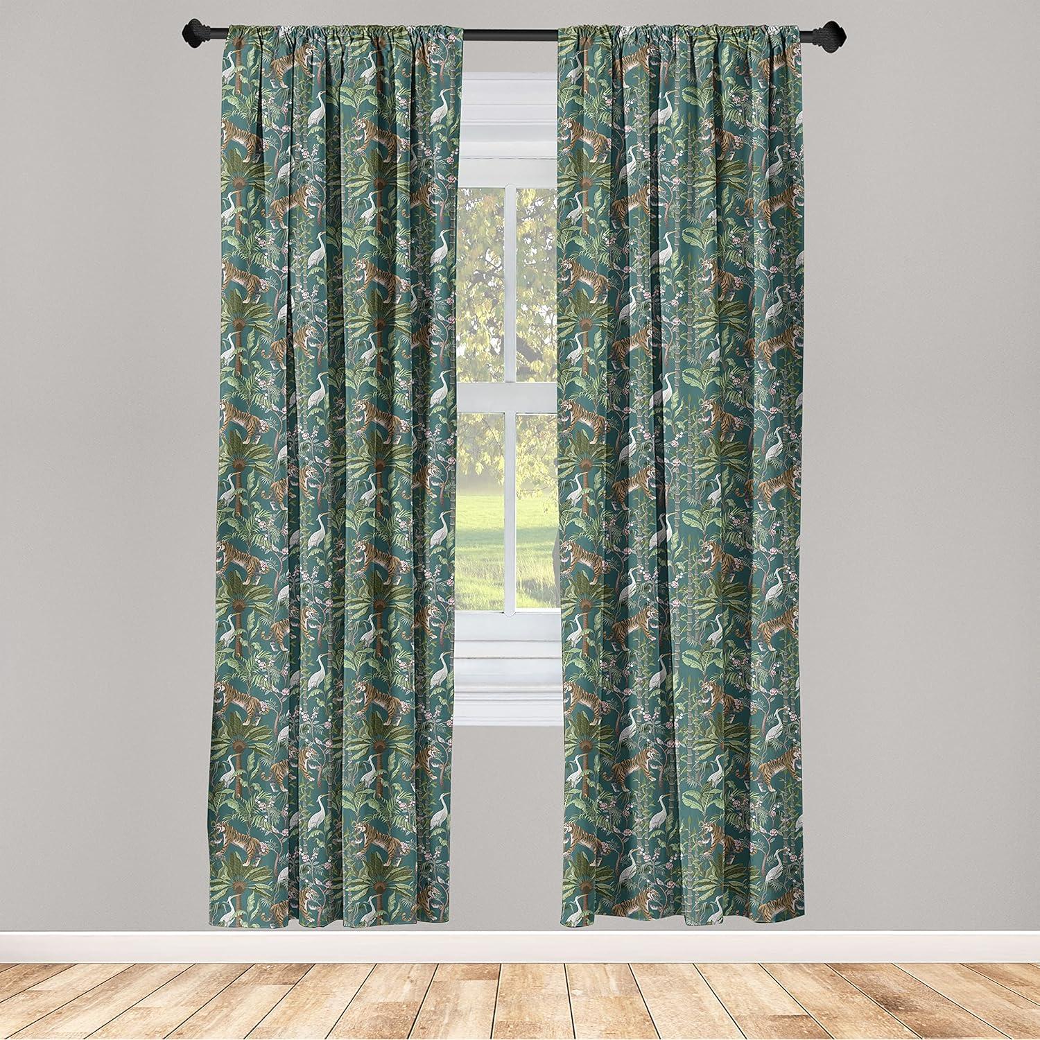 imageAmbesonne Gothic Curtains Vintage Baroque Floral Skulls with Garden Flowers Flourishing Leaves Window Treatments 2 Panel Set for Living Room Bedroom Pair of 28 x 95 Charcoal Grey and Dark TanGreen Teal and Ginger