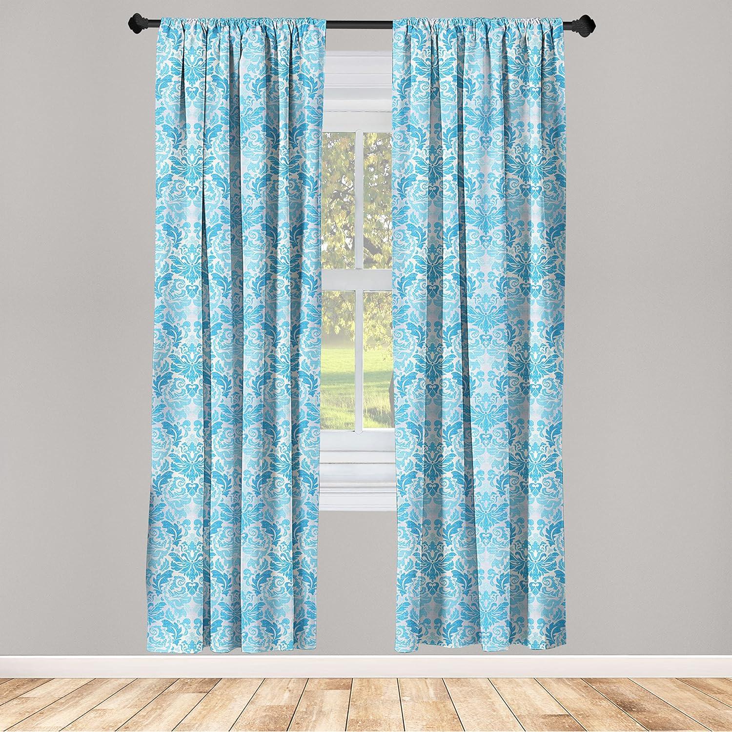 imageAmbesonne Gothic Curtains Vintage Baroque Floral Skulls with Garden Flowers Flourishing Leaves Window Treatments 2 Panel Set for Living Room Bedroom Pair of 28 x 95 Charcoal Grey and Dark TanDeep Sky Blue Pale Grey