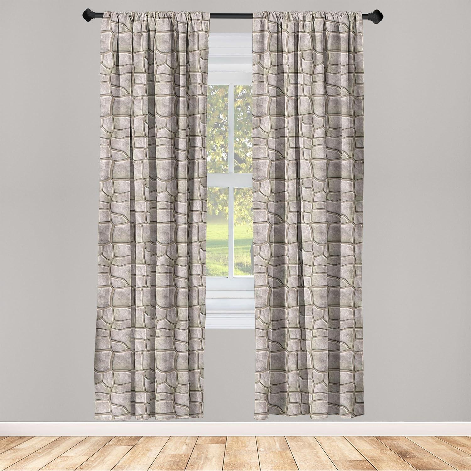 imageAmbesonne Gothic Curtains Vintage Baroque Floral Skulls with Garden Flowers Flourishing Leaves Window Treatments 2 Panel Set for Living Room Bedroom Pair of 28 x 95 Charcoal Grey and Dark TanPale Grey Camel