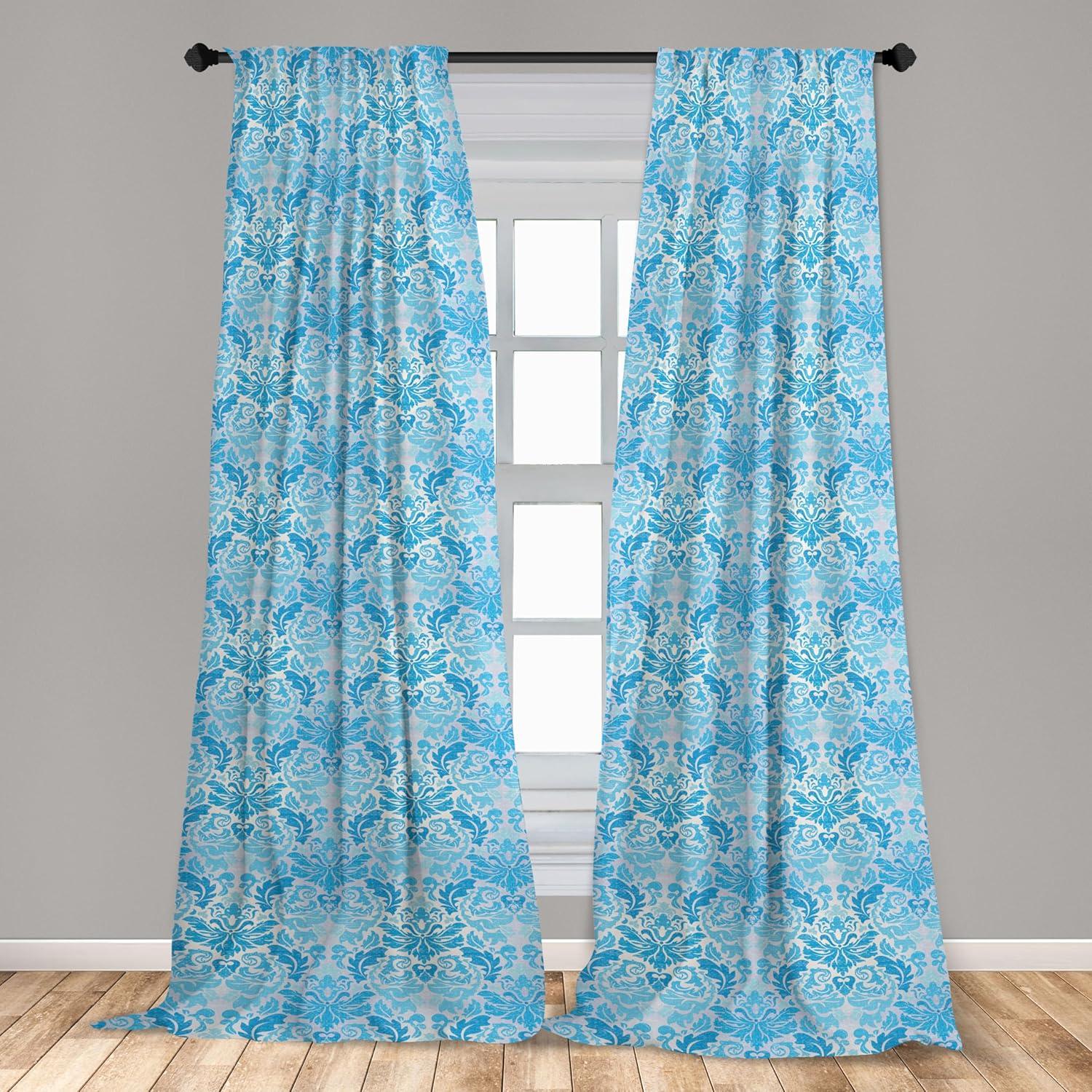 imageAmbesonne Gothic Curtains Vintage Baroque Floral Skulls with Garden Flowers Flourishing Leaves Window Treatments 2 Panel Set for Living Room Bedroom Pair of 28 x 95 Charcoal Grey and Dark TanDeep Sky Blue Pale Grey