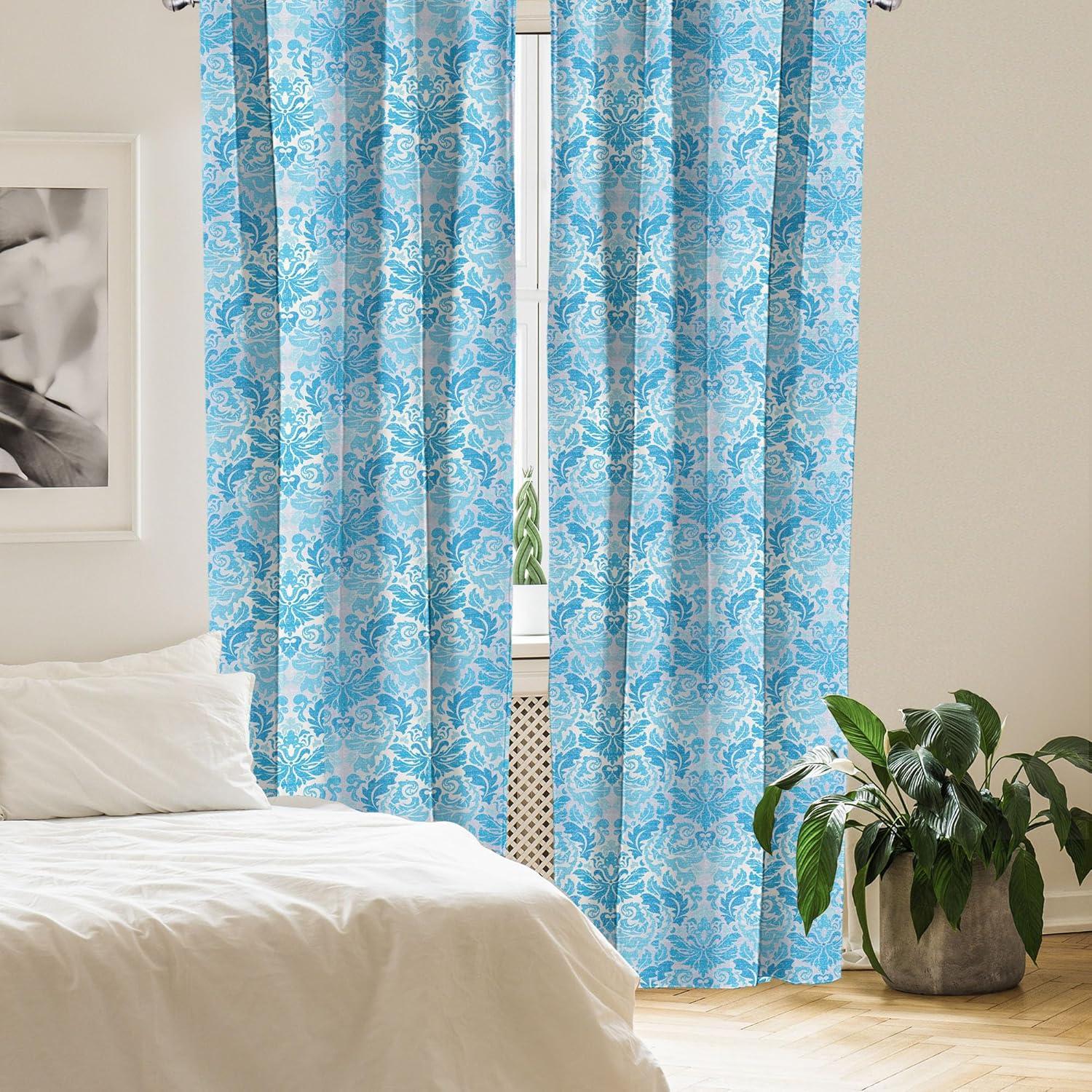 imageAmbesonne Gothic Curtains Vintage Baroque Floral Skulls with Garden Flowers Flourishing Leaves Window Treatments 2 Panel Set for Living Room Bedroom Pair of 28 x 95 Charcoal Grey and Dark TanDeep Sky Blue Pale Grey