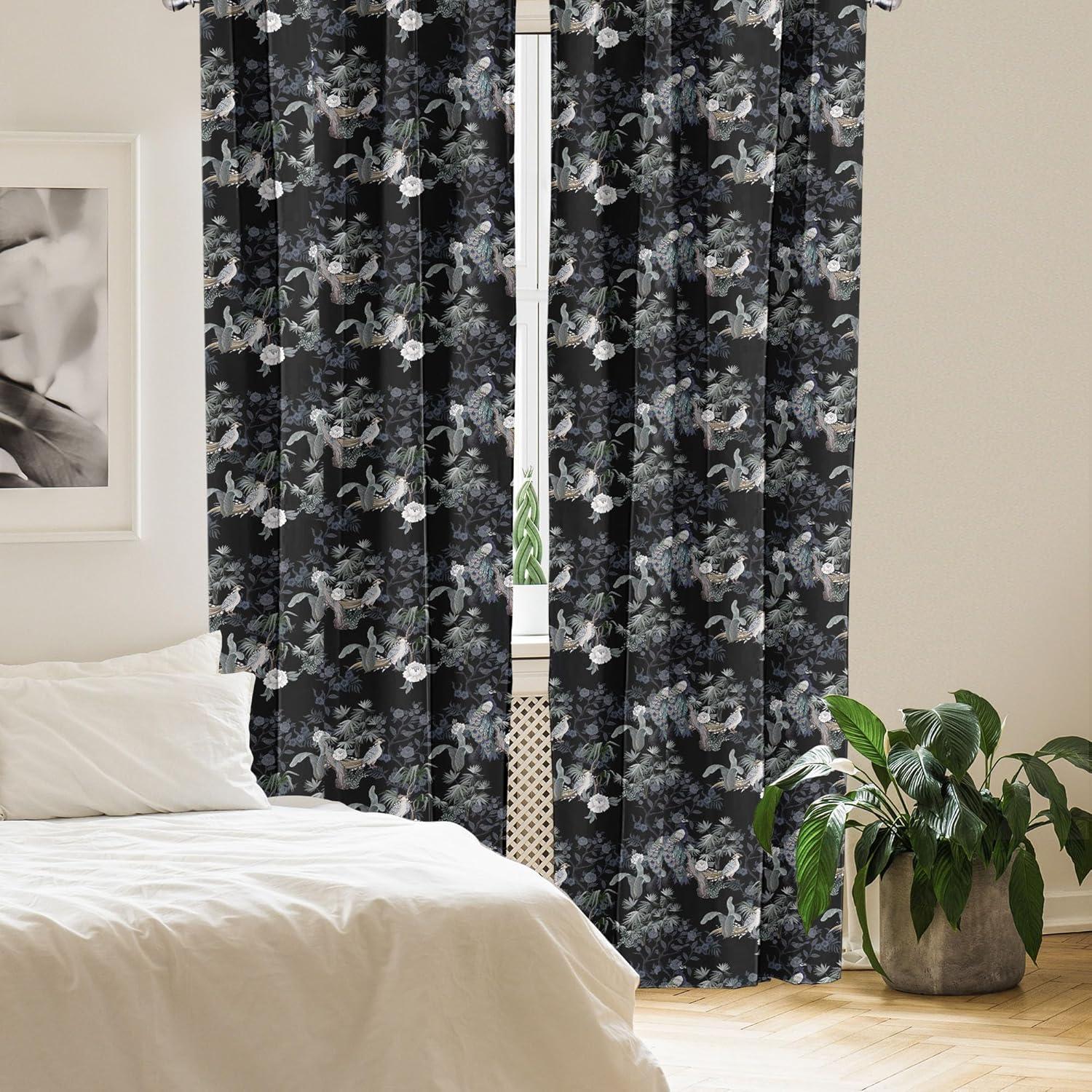 imageAmbesonne Gothic Curtains Vintage Baroque Floral Skulls with Garden Flowers Flourishing Leaves Window Treatments 2 Panel Set for Living Room Bedroom Pair of 28 x 95 Charcoal Grey and Dark TanCharcoal Grey and Sage Green
