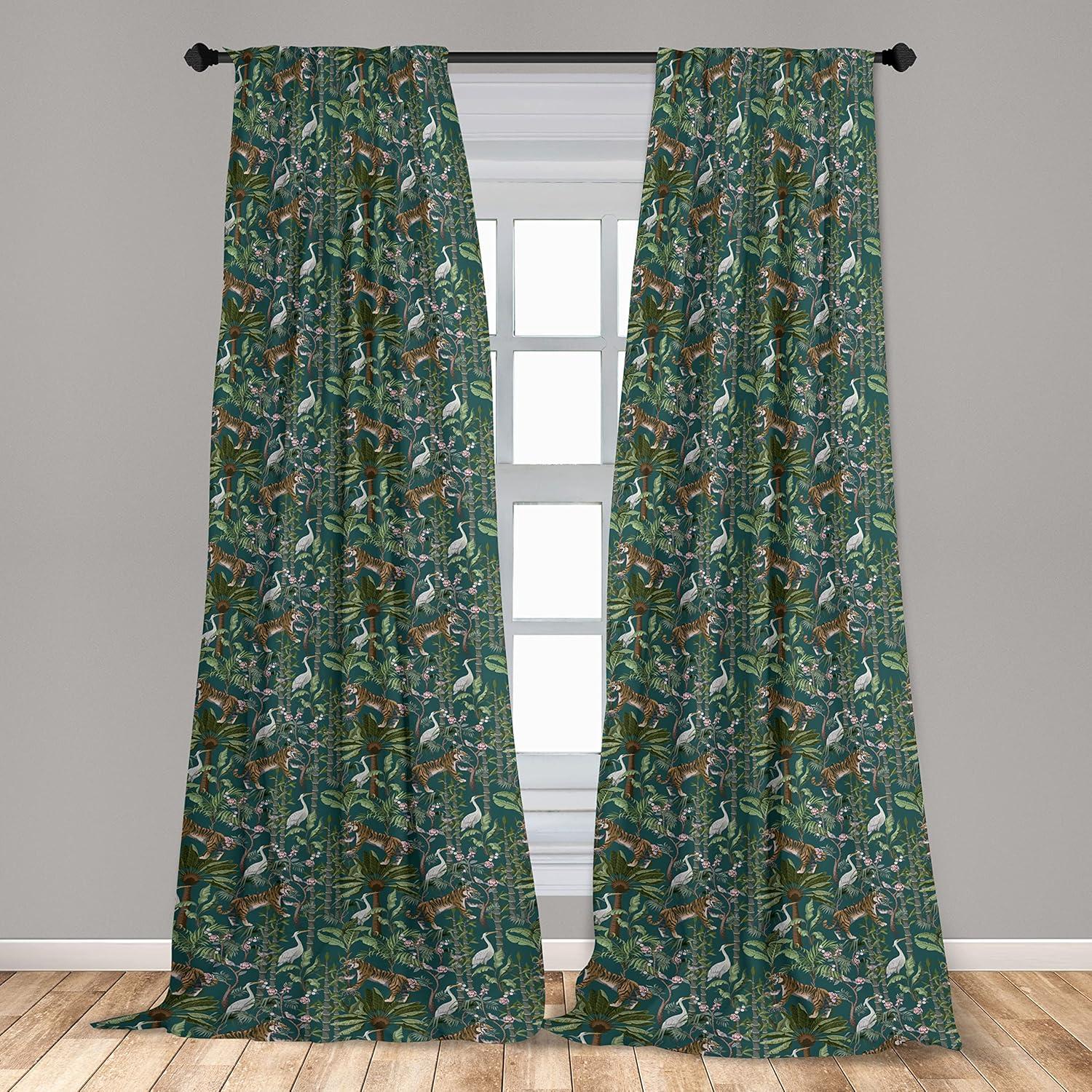 imageAmbesonne Gothic Curtains Vintage Baroque Floral Skulls with Garden Flowers Flourishing Leaves Window Treatments 2 Panel Set for Living Room Bedroom Pair of 28 x 95 Charcoal Grey and Dark TanGreen Teal and Ginger