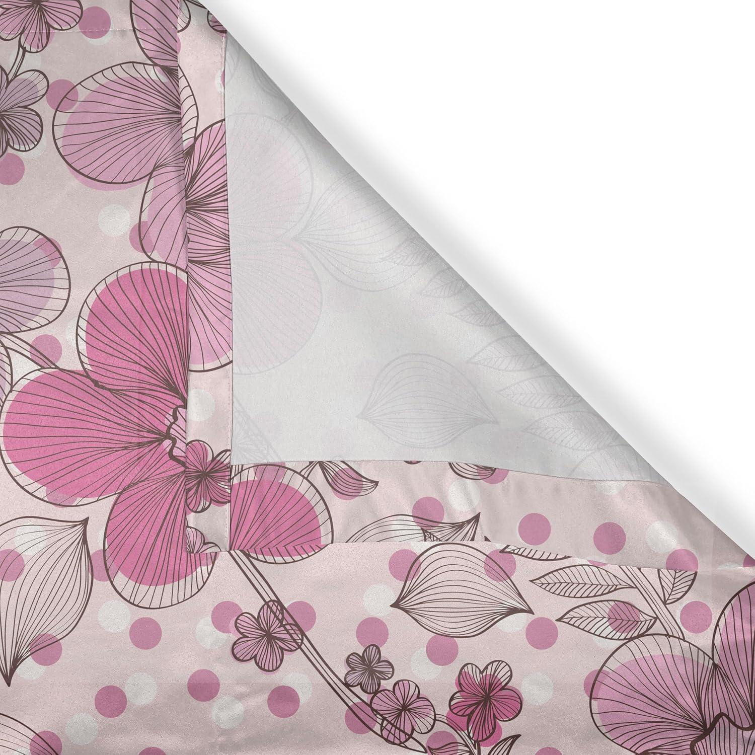 imageAmbesonne Hawaii Themed Grommet Curtain Tropical Leaves Pattern with Neutral Colors Boho Summer Print Decorative 2Panel Window Drapes for Bedroom Living Room 50 x 54 Pale Vermilion Seal BrownBlush Hot Pink White