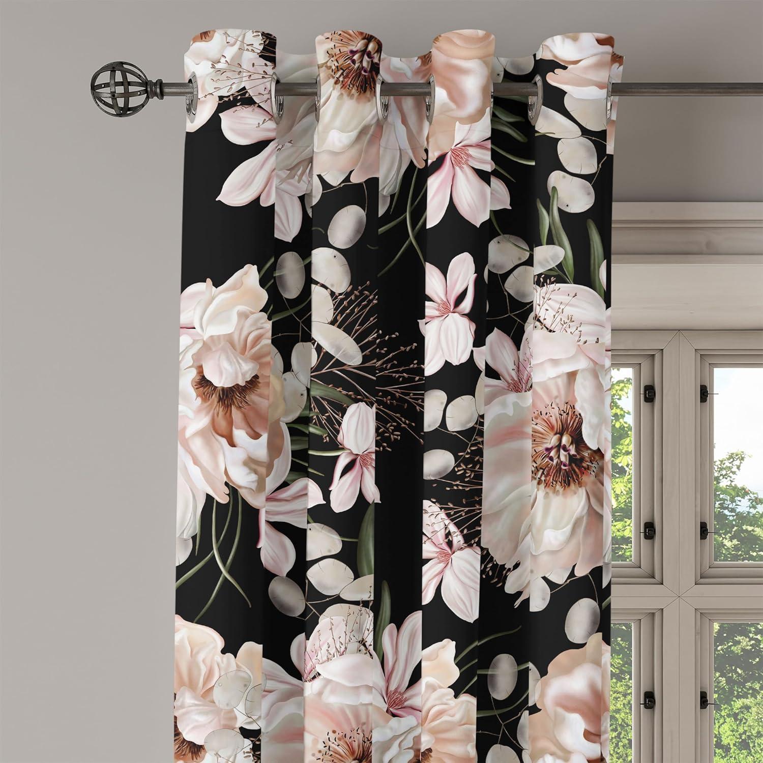 imageAmbesonne Hawaii Themed Grommet Curtain Tropical Leaves Pattern with Neutral Colors Boho Summer Print Decorative 2Panel Window Drapes for Bedroom Living Room 50 x 54 Pale Vermilion Seal BrownBlush Charcoal