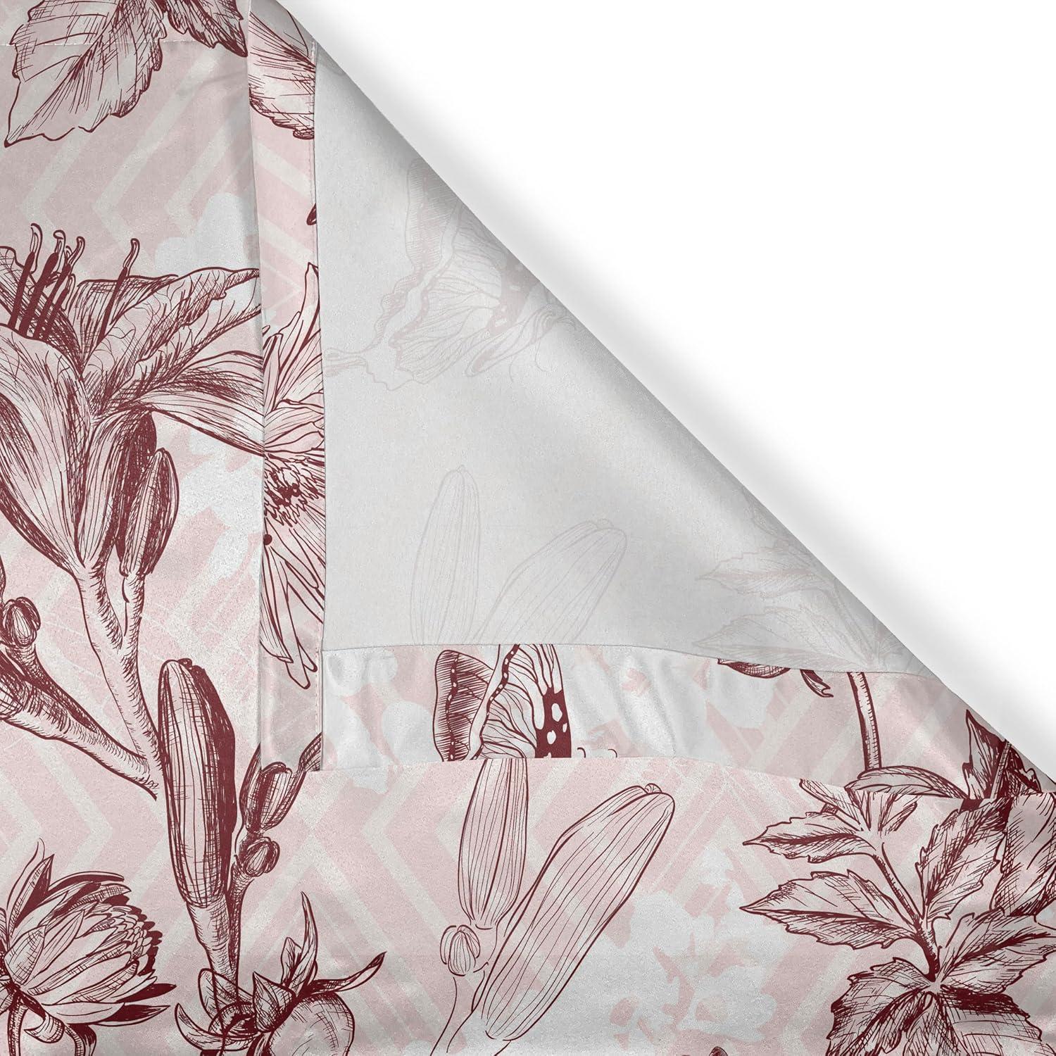 imageAmbesonne Hawaii Themed Grommet Curtain Tropical Leaves Pattern with Neutral Colors Boho Summer Print Decorative 2Panel Window Drapes for Bedroom Living Room 50 x 54 Pale Vermilion Seal BrownChocolate and Pale Pink