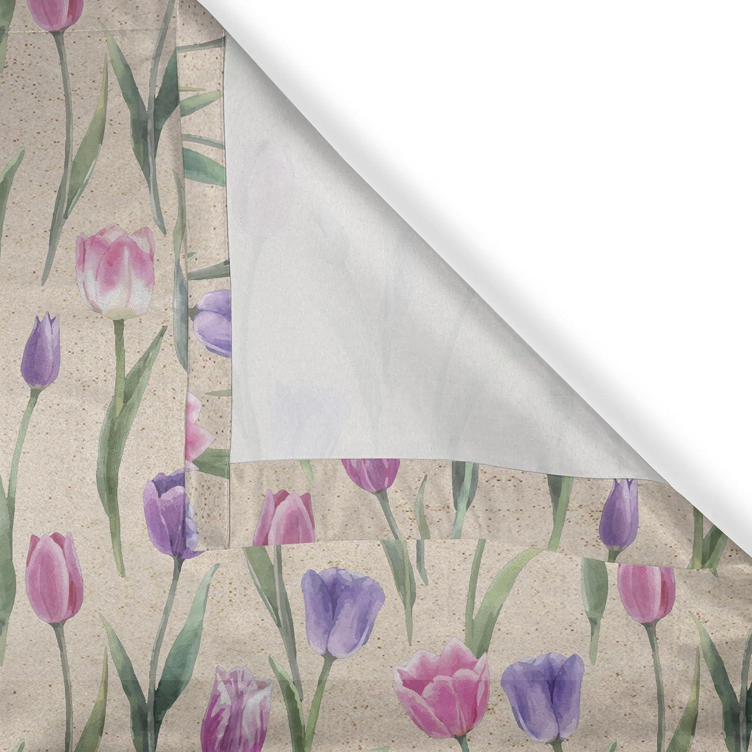 imageAmbesonne Hawaii Themed Grommet Curtain Tropical Leaves Pattern with Neutral Colors Boho Summer Print Decorative 2Panel Window Drapes for Bedroom Living Room 50 x 54 Pale Vermilion Seal BrownPeacock Green Blue Violet