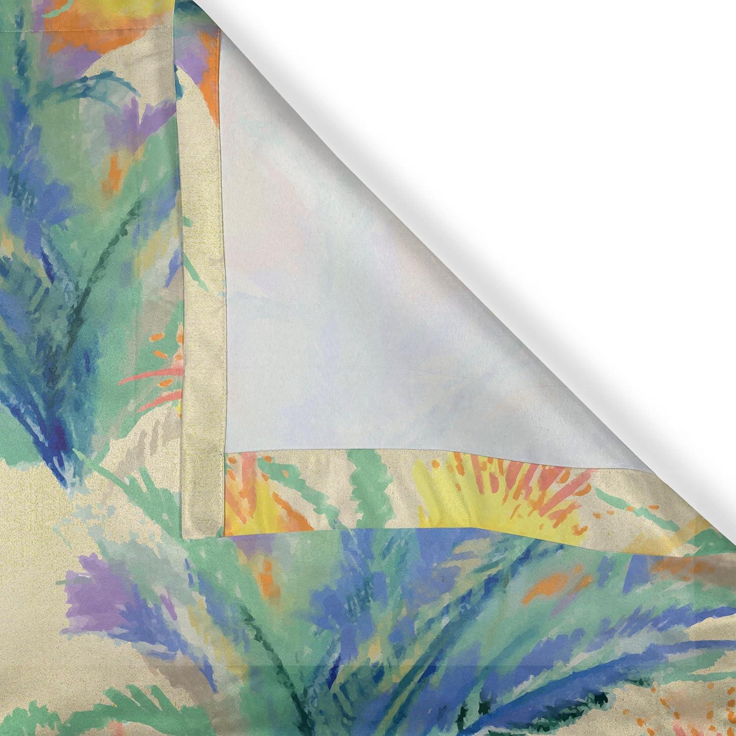 imageAmbesonne Hawaii Themed Grommet Curtain Tropical Leaves Pattern with Neutral Colors Boho Summer Print Decorative 2Panel Window Drapes for Bedroom Living Room 50 x 54 Pale Vermilion Seal BrownSea Green Mustard Violet