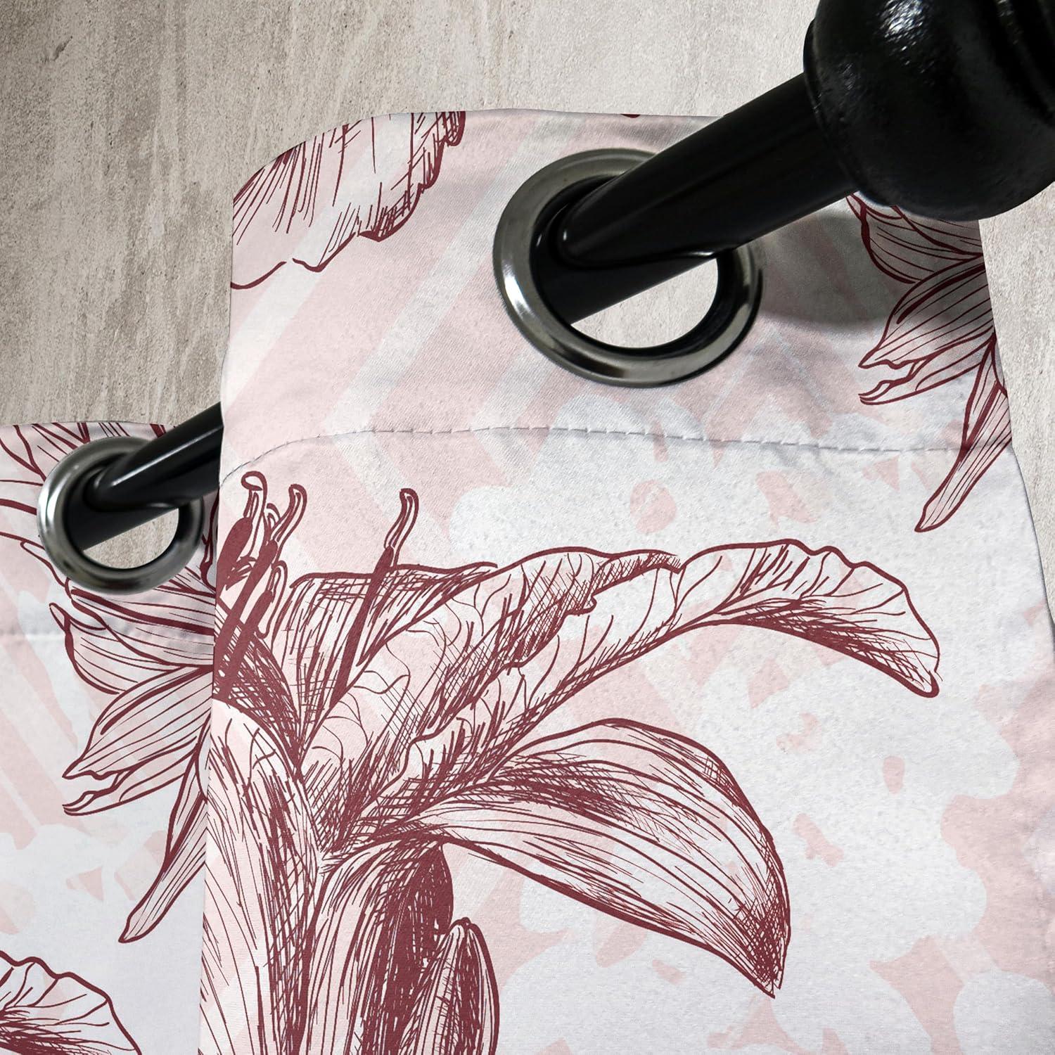 imageAmbesonne Hawaii Themed Grommet Curtain Tropical Leaves Pattern with Neutral Colors Boho Summer Print Decorative 2Panel Window Drapes for Bedroom Living Room 50 x 54 Pale Vermilion Seal BrownChocolate and Pale Pink
