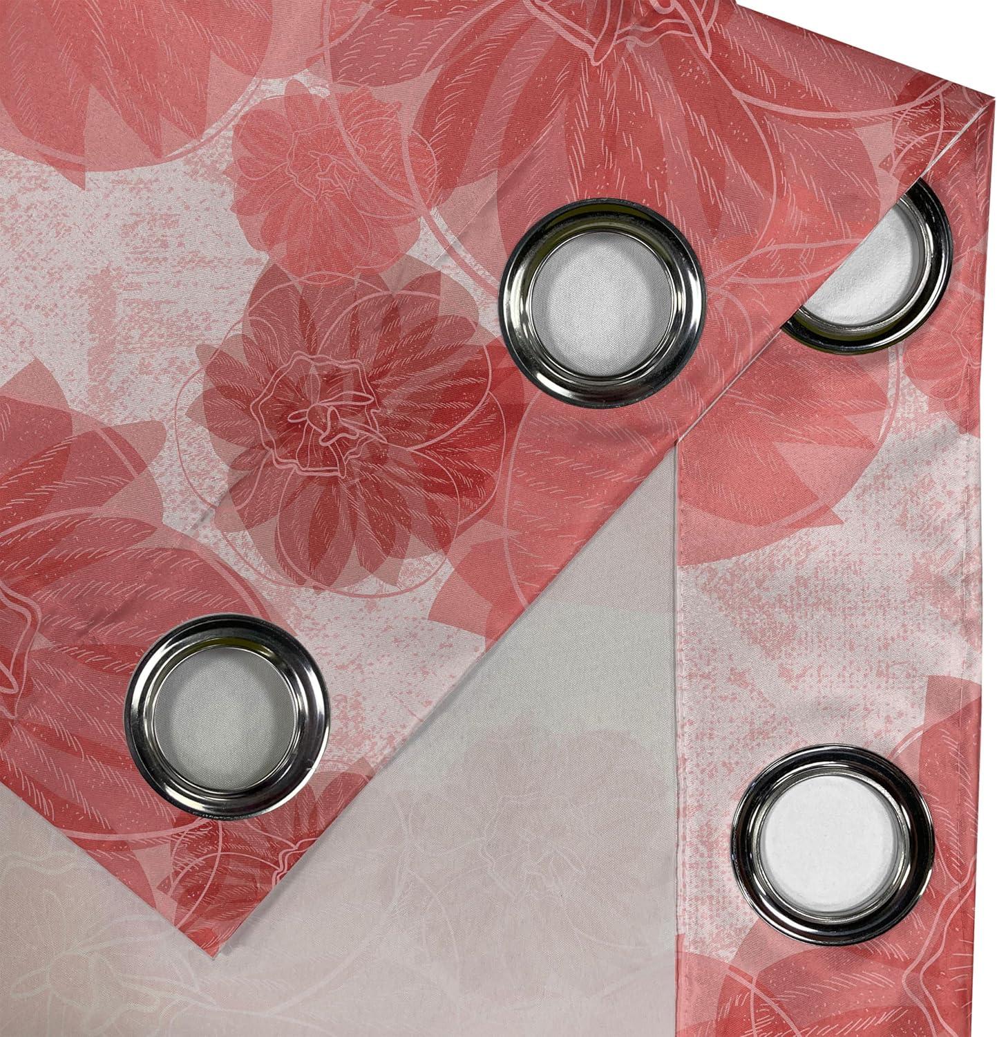 imageAmbesonne Hawaii Themed Grommet Curtain Tropical Leaves Pattern with Neutral Colors Boho Summer Print Decorative 2Panel Window Drapes for Bedroom Living Room 50 x 54 Pale Vermilion Seal BrownCoral Pale Maroon