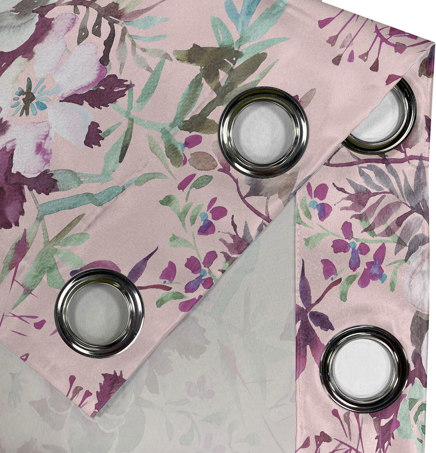 imageAmbesonne Hawaii Themed Grommet Curtain Tropical Leaves Pattern with Neutral Colors Boho Summer Print Decorative 2Panel Window Drapes for Bedroom Living Room 50 x 54 Pale Vermilion Seal BrownLaurel Green and Eggplant