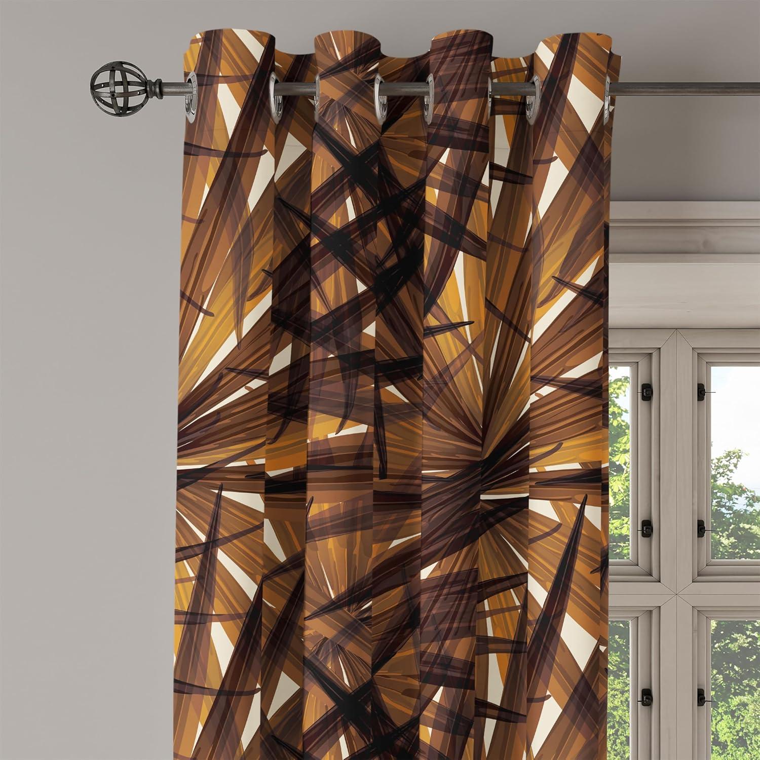 imageAmbesonne Hawaii Themed Grommet Curtain Tropical Leaves Pattern with Neutral Colors Boho Summer Print Decorative 2Panel Window Drapes for Bedroom Living Room 50 x 54 Pale Vermilion Seal BrownPale Vermilion Seal Brown