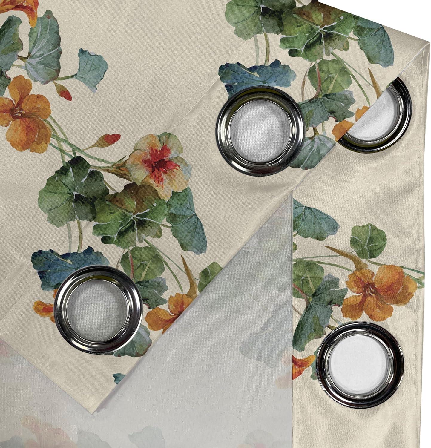imageAmbesonne Hawaii Themed Grommet Curtain Tropical Leaves Pattern with Neutral Colors Boho Summer Print Decorative 2Panel Window Drapes for Bedroom Living Room 50 x 54 Pale Vermilion Seal BrownJade Green Pastel Green
