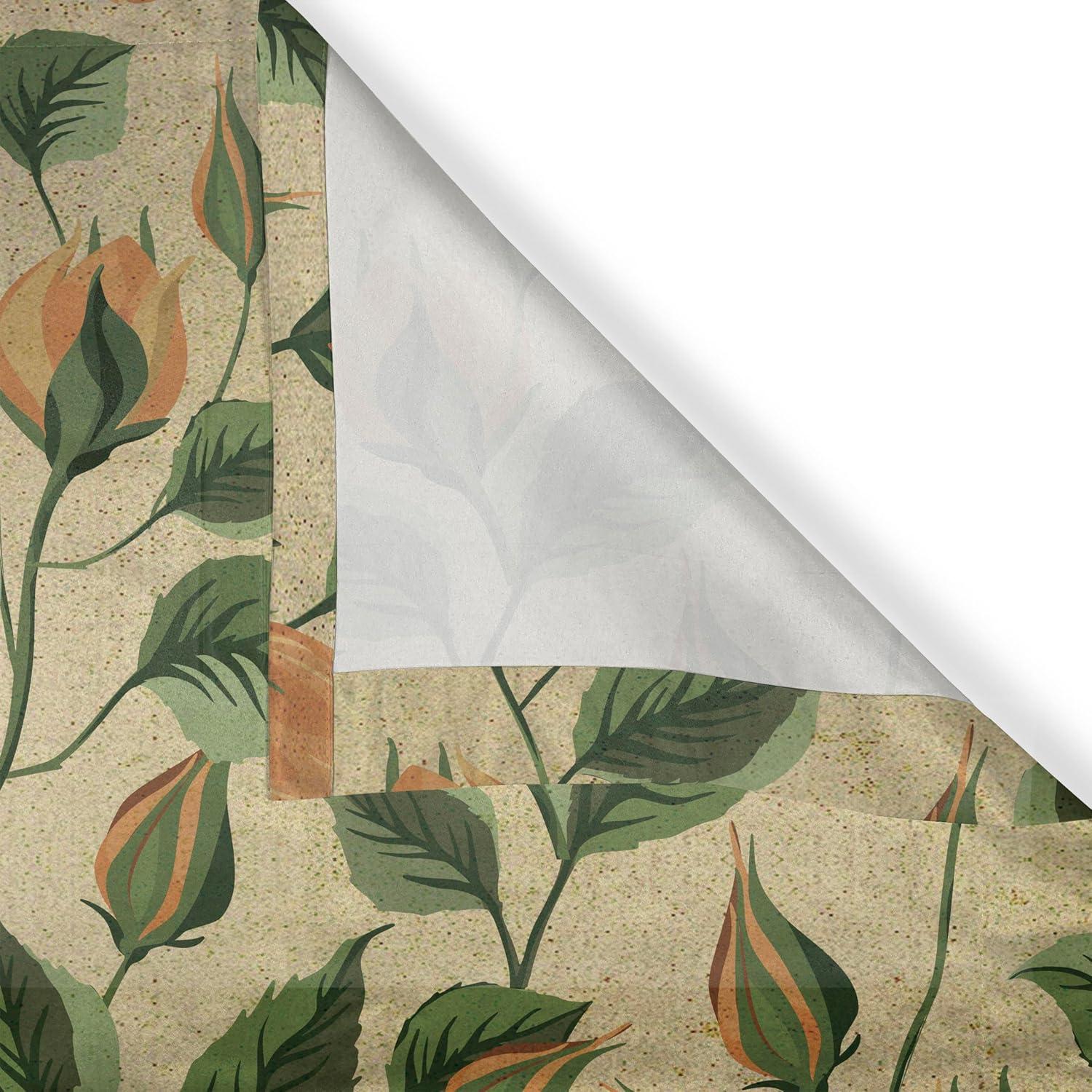 imageAmbesonne Hawaii Themed Grommet Curtain Tropical Leaves Pattern with Neutral Colors Boho Summer Print Decorative 2Panel Window Drapes for Bedroom Living Room 50 x 54 Pale Vermilion Seal BrownFern Green Avocado Green