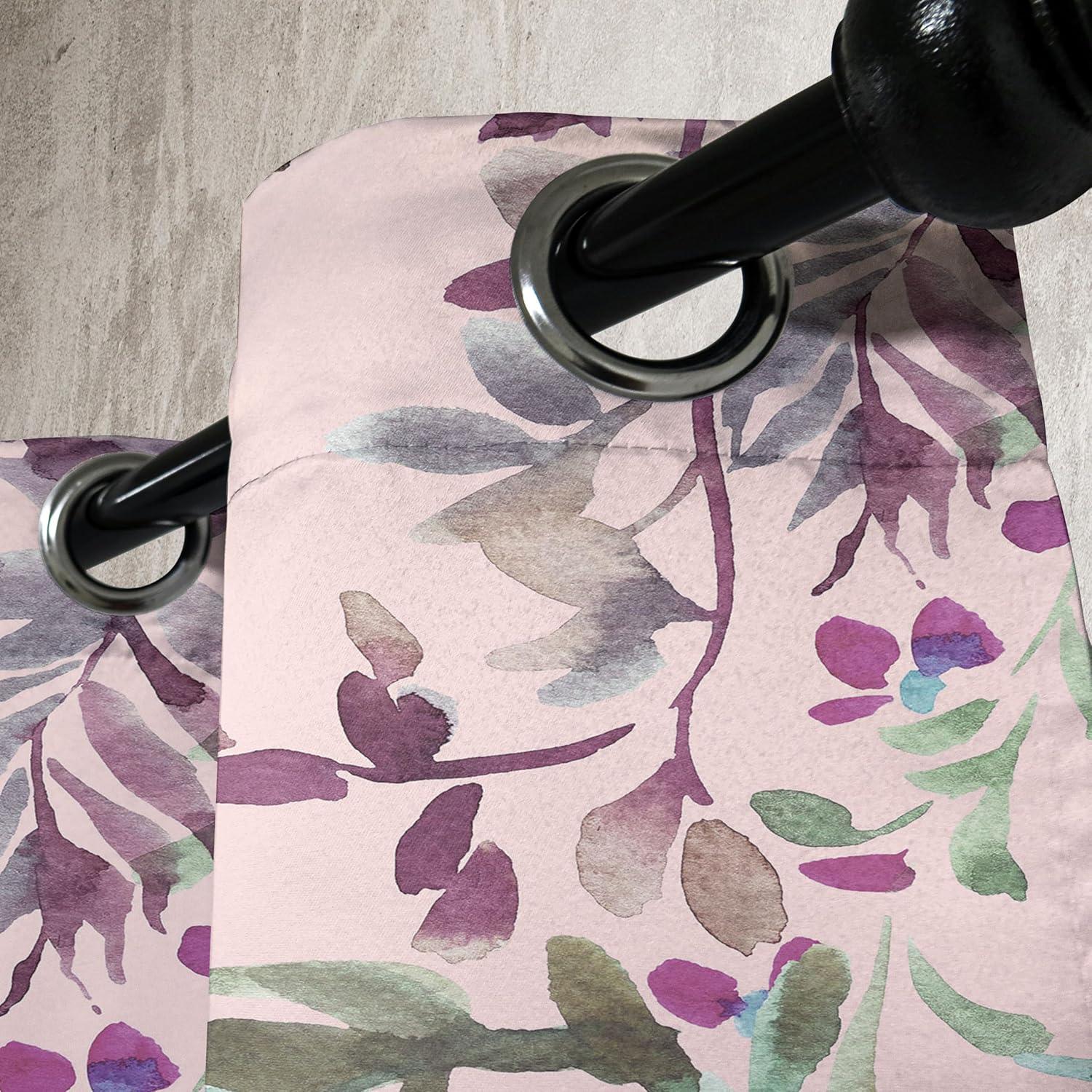 imageAmbesonne Hawaii Themed Grommet Curtain Tropical Leaves Pattern with Neutral Colors Boho Summer Print Decorative 2Panel Window Drapes for Bedroom Living Room 50 x 54 Pale Vermilion Seal BrownLaurel Green and Eggplant