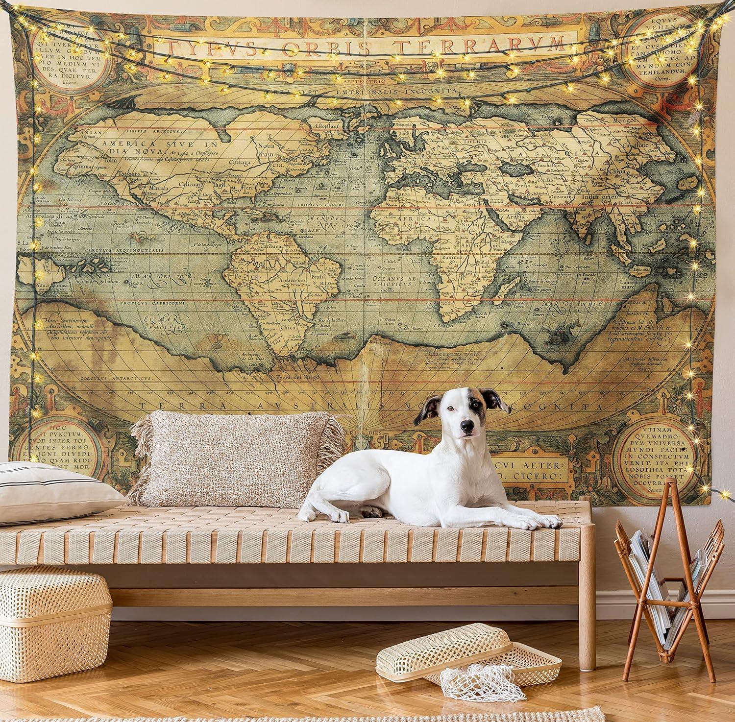 imageAmbesonne Hippie Tapestry Modern Goth Scene of Wingy Skeleton Moon and Roundy Flowers Boho Dreamy Fabric Wall Hanging Decor for Bedroom Living Room Dorm 28 X 23 Eggshell Shamrock GreenSand Brown Slate Blue