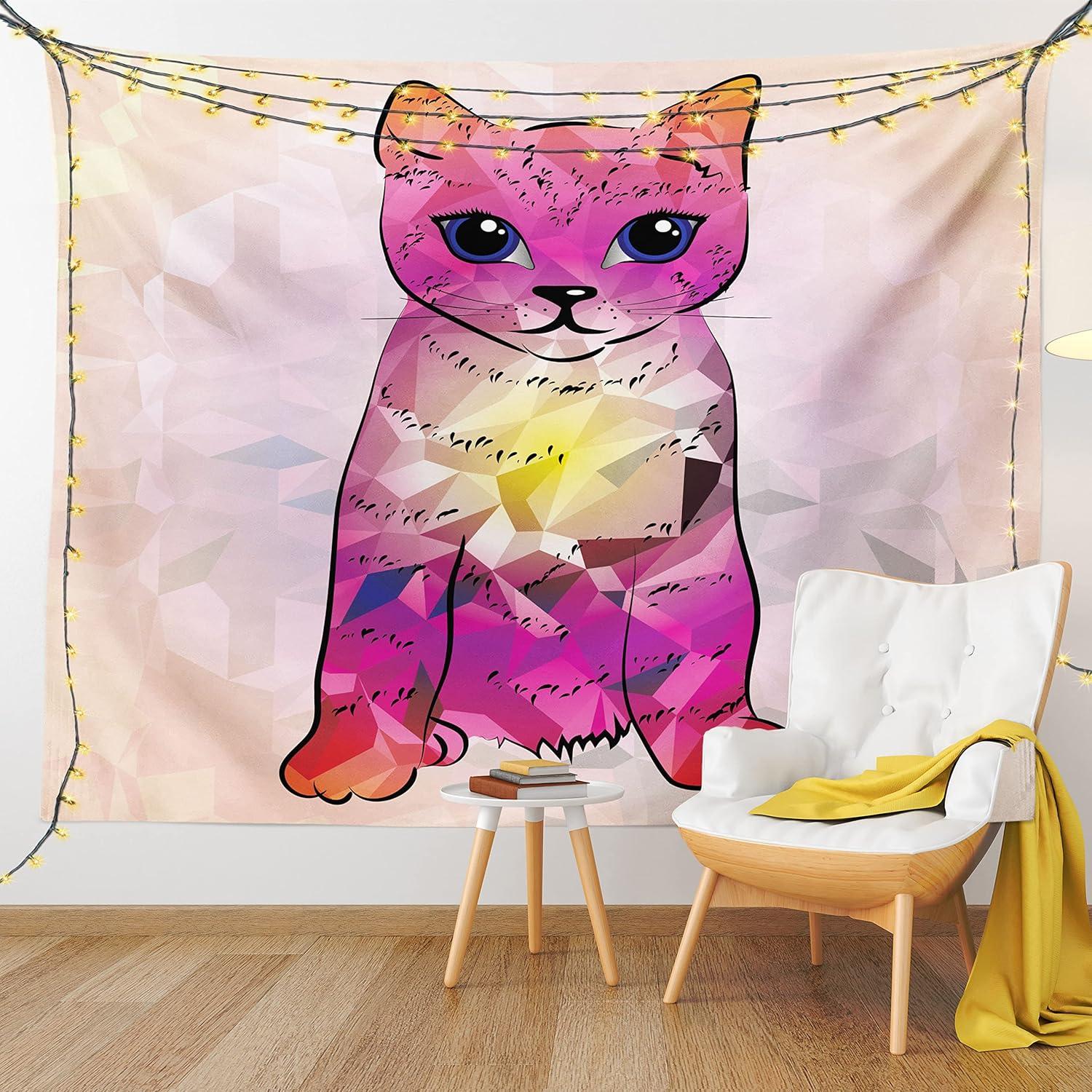imageAmbesonne Hippie Tapestry Modern Goth Scene of Wingy Skeleton Moon and Roundy Flowers Boho Dreamy Fabric Wall Hanging Decor for Bedroom Living Room Dorm 28 X 23 Eggshell Shamrock GreenPink Fuchsia
