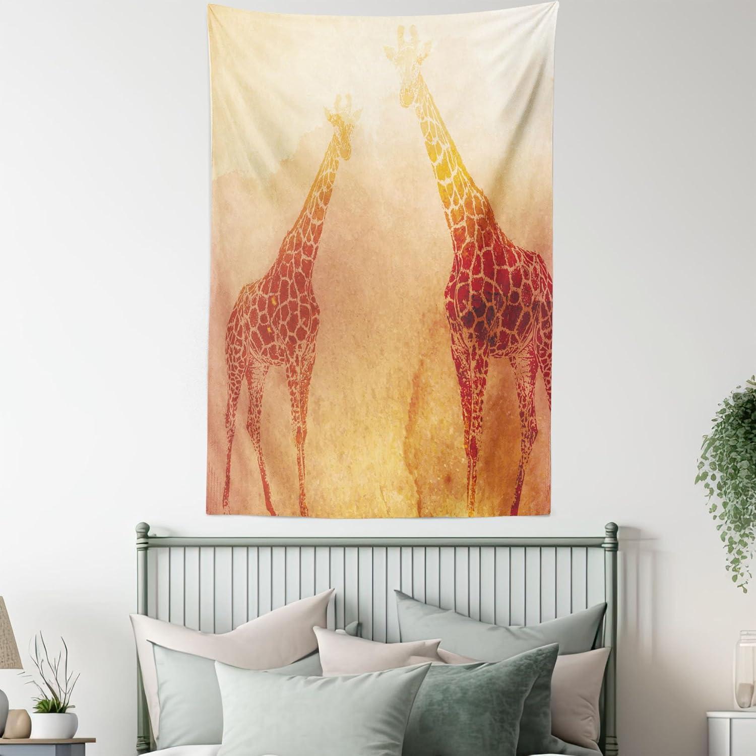 imageAmbesonne Hippie Tapestry Modern Goth Scene of Wingy Skeleton Moon and Roundy Flowers Boho Dreamy Fabric Wall Hanging Decor for Bedroom Living Room Dorm 28 X 23 Eggshell Shamrock GreenOrange