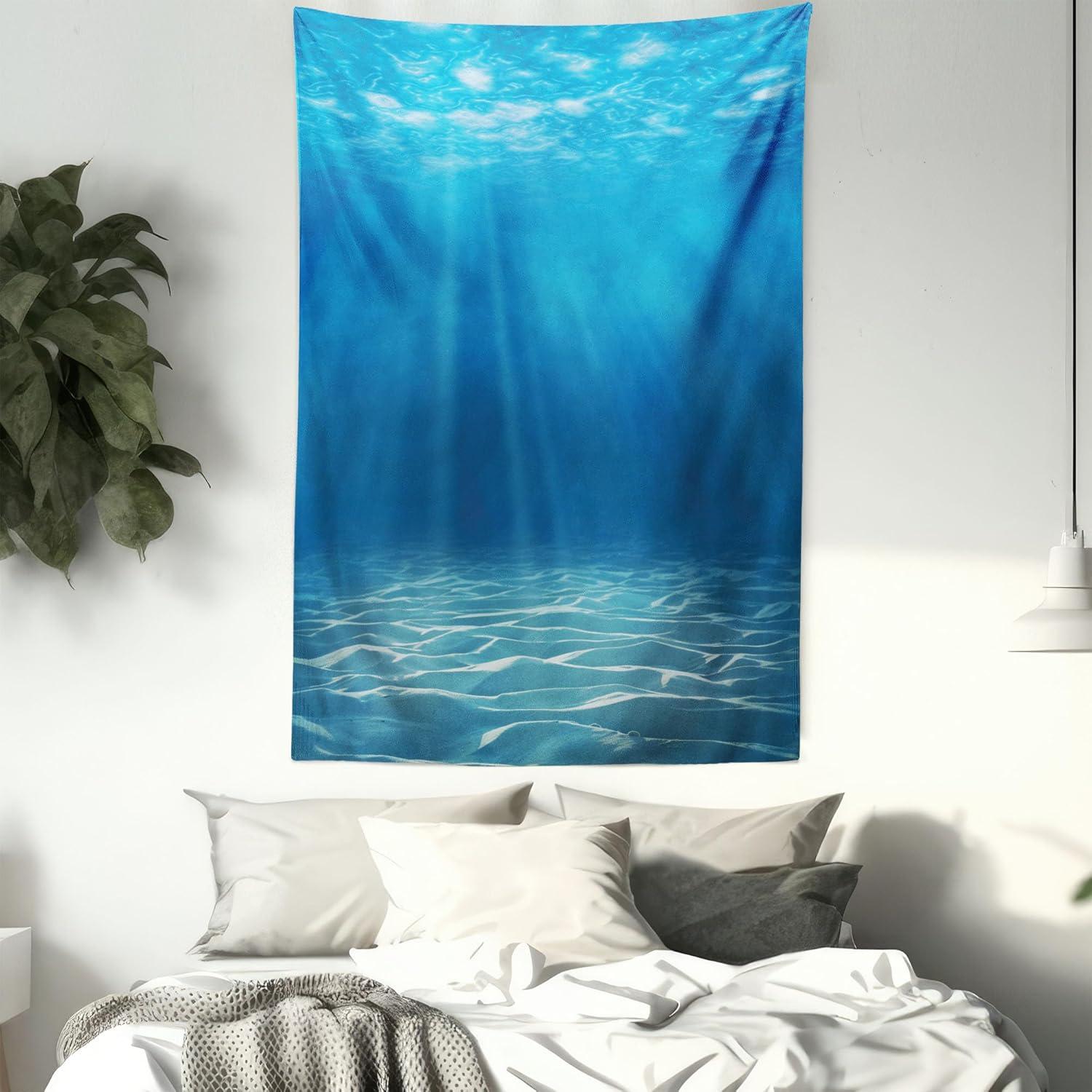 imageAmbesonne Hippie Tapestry Modern Goth Scene of Wingy Skeleton Moon and Roundy Flowers Boho Dreamy Fabric Wall Hanging Decor for Bedroom Living Room Dorm 28 X 23 Eggshell Shamrock GreenBlue Turquoise