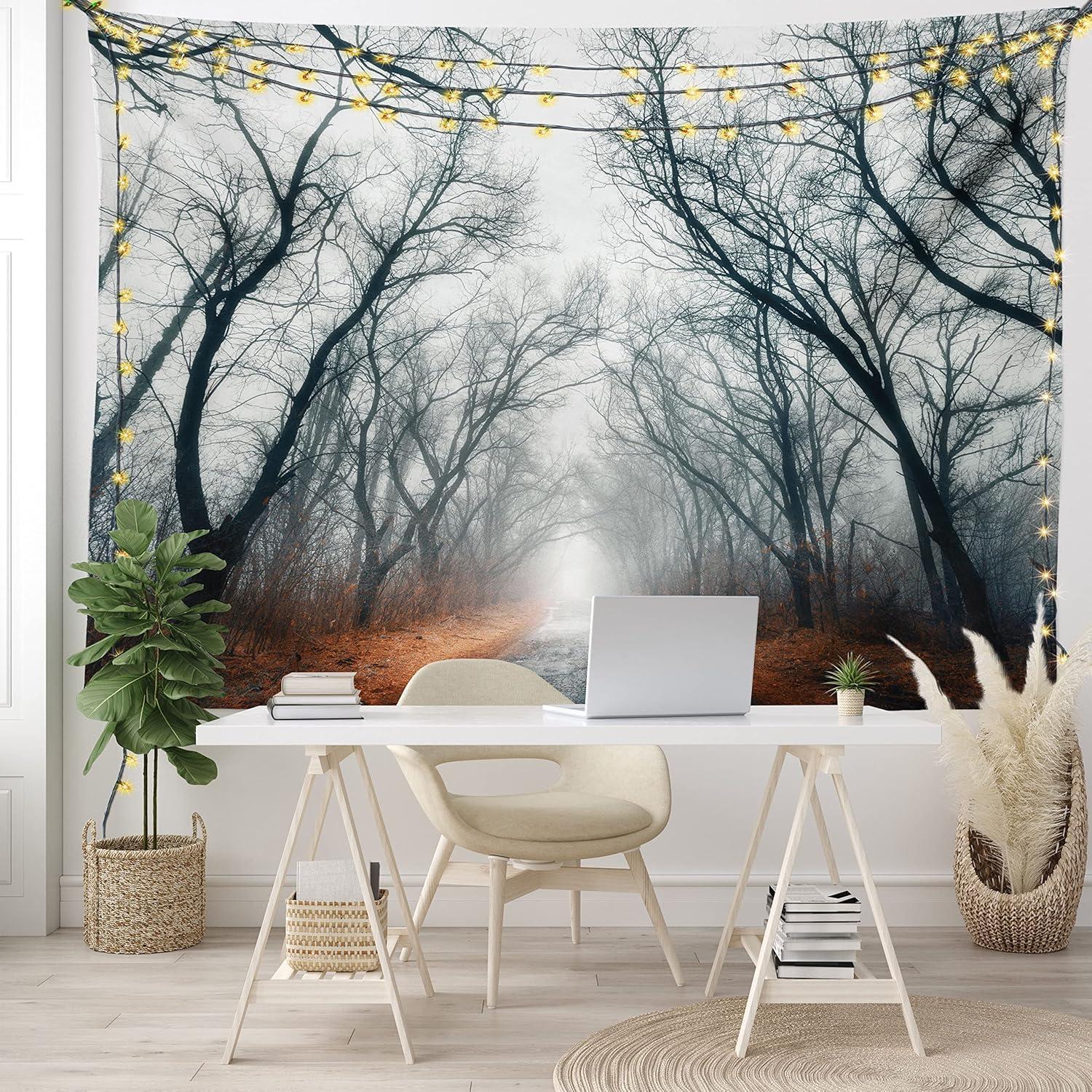 imageAmbesonne Hippie Tapestry Modern Goth Scene of Wingy Skeleton Moon and Roundy Flowers Boho Dreamy Fabric Wall Hanging Decor for Bedroom Living Room Dorm 28 X 23 Eggshell Shamrock GreenGrey Red