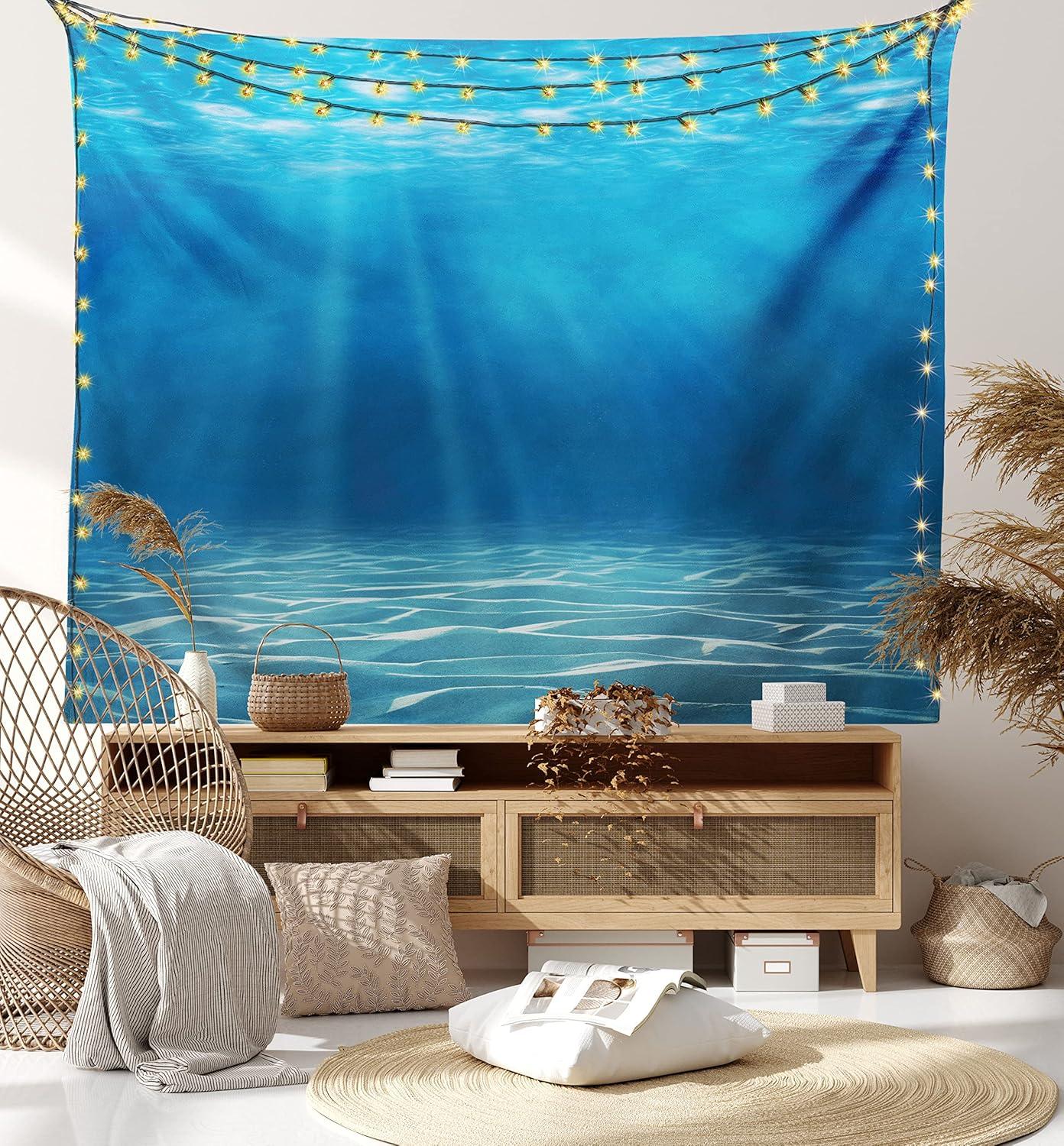 imageAmbesonne Hippie Tapestry Modern Goth Scene of Wingy Skeleton Moon and Roundy Flowers Boho Dreamy Fabric Wall Hanging Decor for Bedroom Living Room Dorm 28 X 23 Eggshell Shamrock GreenBlue Turquoise