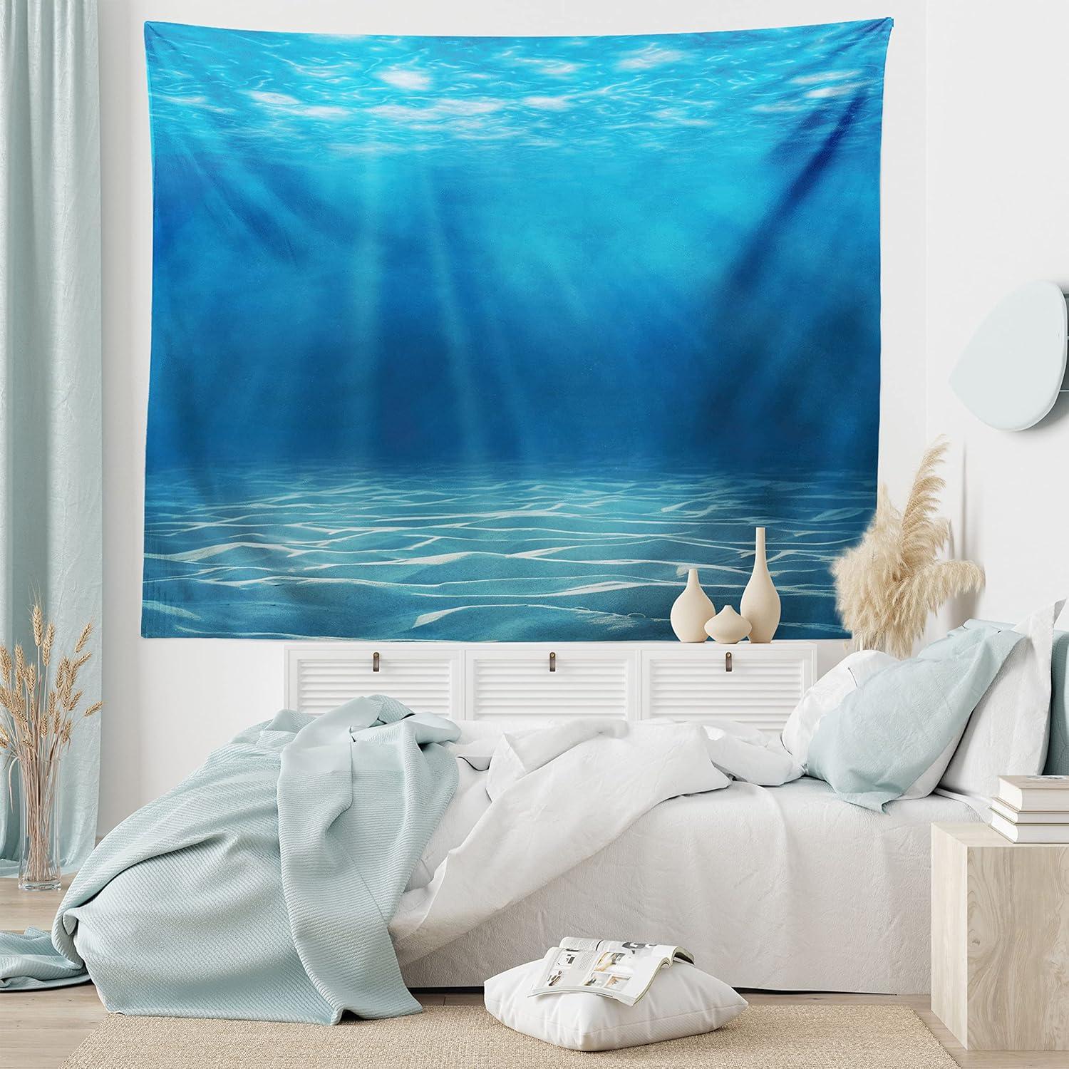 imageAmbesonne Hippie Tapestry Modern Goth Scene of Wingy Skeleton Moon and Roundy Flowers Boho Dreamy Fabric Wall Hanging Decor for Bedroom Living Room Dorm 28 X 23 Eggshell Shamrock GreenBlue Turquoise