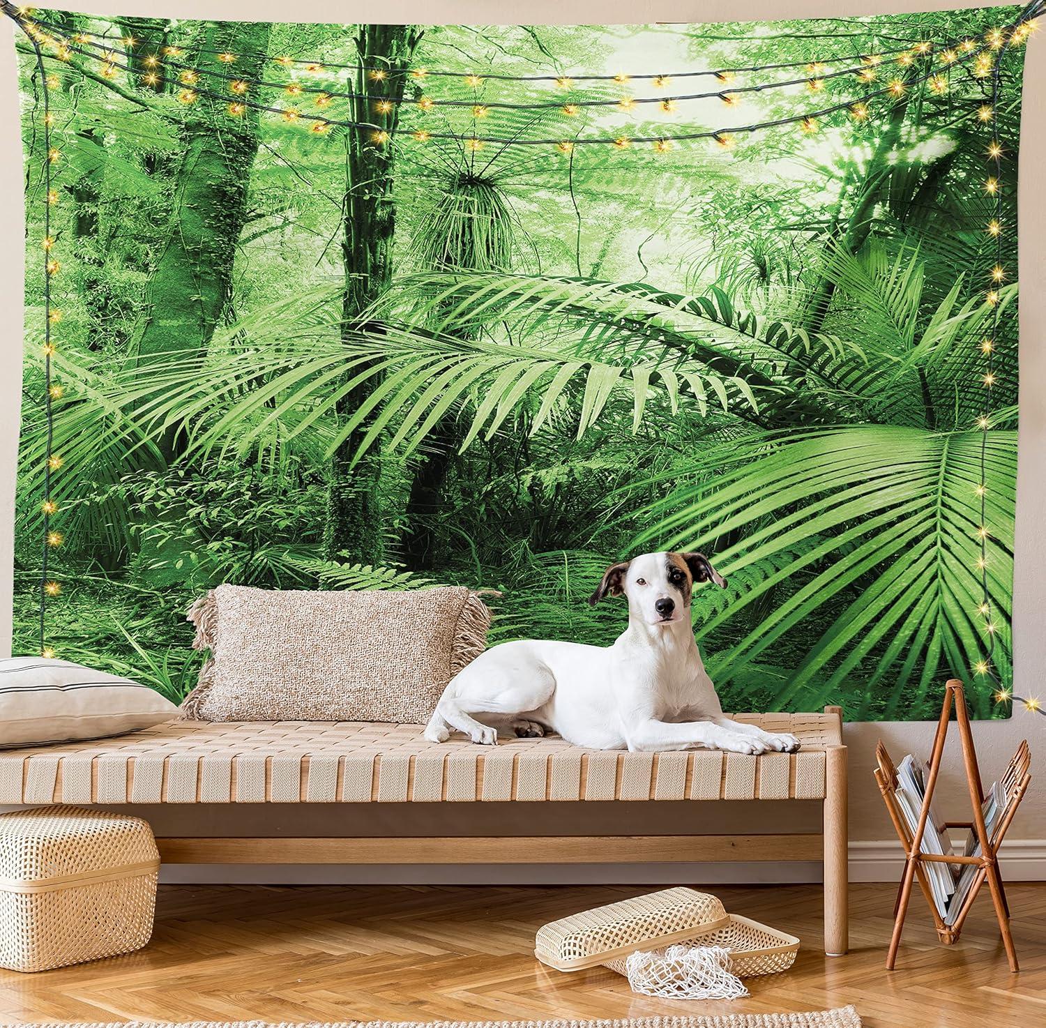 imageAmbesonne Hippie Tapestry Modern Goth Scene of Wingy Skeleton Moon and Roundy Flowers Boho Dreamy Fabric Wall Hanging Decor for Bedroom Living Room Dorm 28 X 23 Eggshell Shamrock GreenGreen