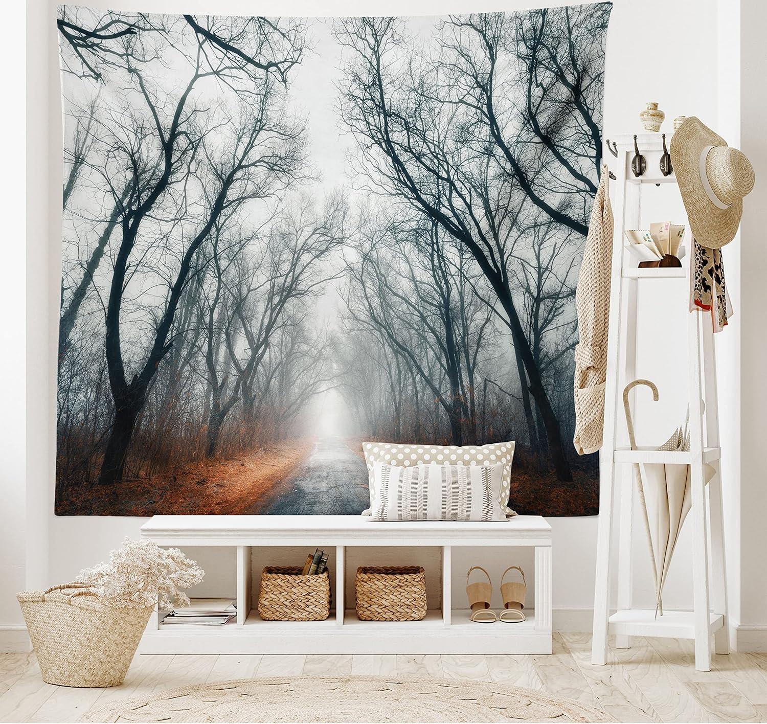 imageAmbesonne Hippie Tapestry Modern Goth Scene of Wingy Skeleton Moon and Roundy Flowers Boho Dreamy Fabric Wall Hanging Decor for Bedroom Living Room Dorm 28 X 23 Eggshell Shamrock GreenGray Red