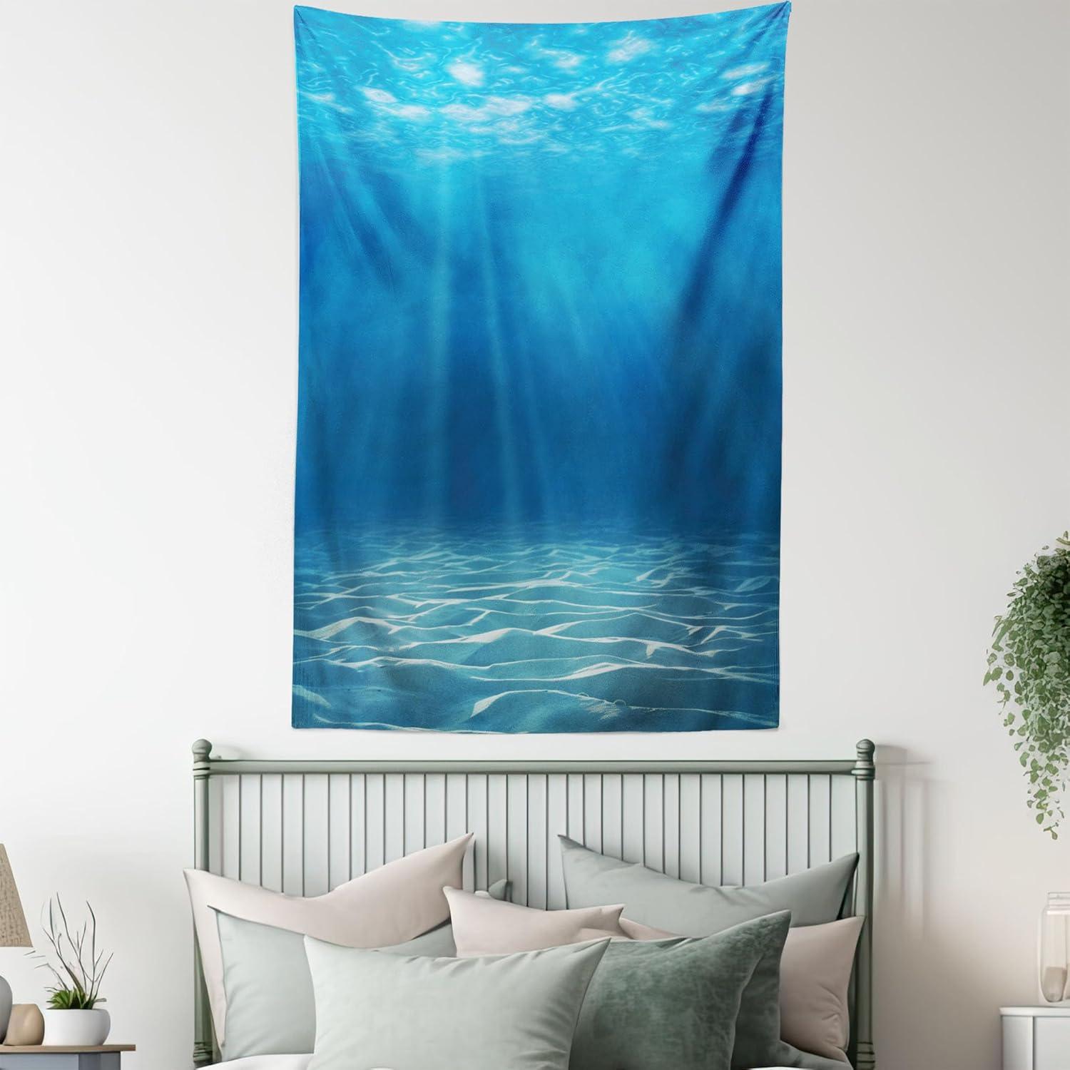 imageAmbesonne Hippie Tapestry Modern Goth Scene of Wingy Skeleton Moon and Roundy Flowers Boho Dreamy Fabric Wall Hanging Decor for Bedroom Living Room Dorm 28 X 23 Eggshell Shamrock GreenBlue Turquoise