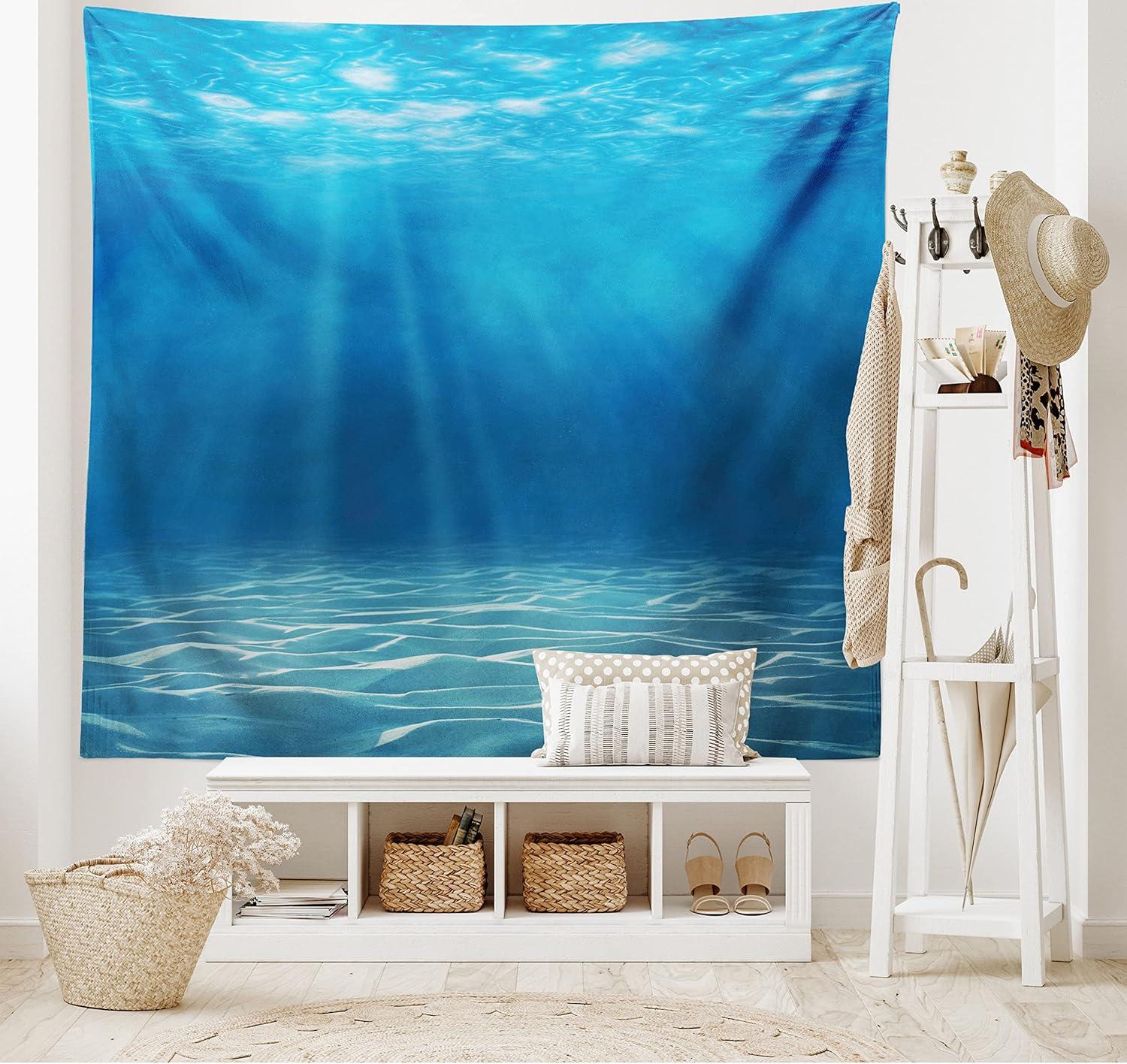 imageAmbesonne Hippie Tapestry Modern Goth Scene of Wingy Skeleton Moon and Roundy Flowers Boho Dreamy Fabric Wall Hanging Decor for Bedroom Living Room Dorm 28 X 23 Eggshell Shamrock GreenBlue Turquoise
