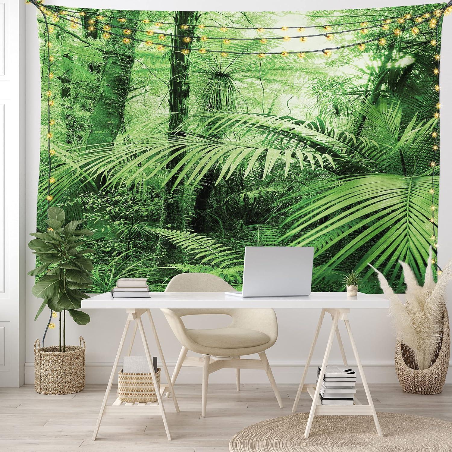 imageAmbesonne Hippie Tapestry Modern Goth Scene of Wingy Skeleton Moon and Roundy Flowers Boho Dreamy Fabric Wall Hanging Decor for Bedroom Living Room Dorm 28 X 23 Eggshell Shamrock GreenGreen