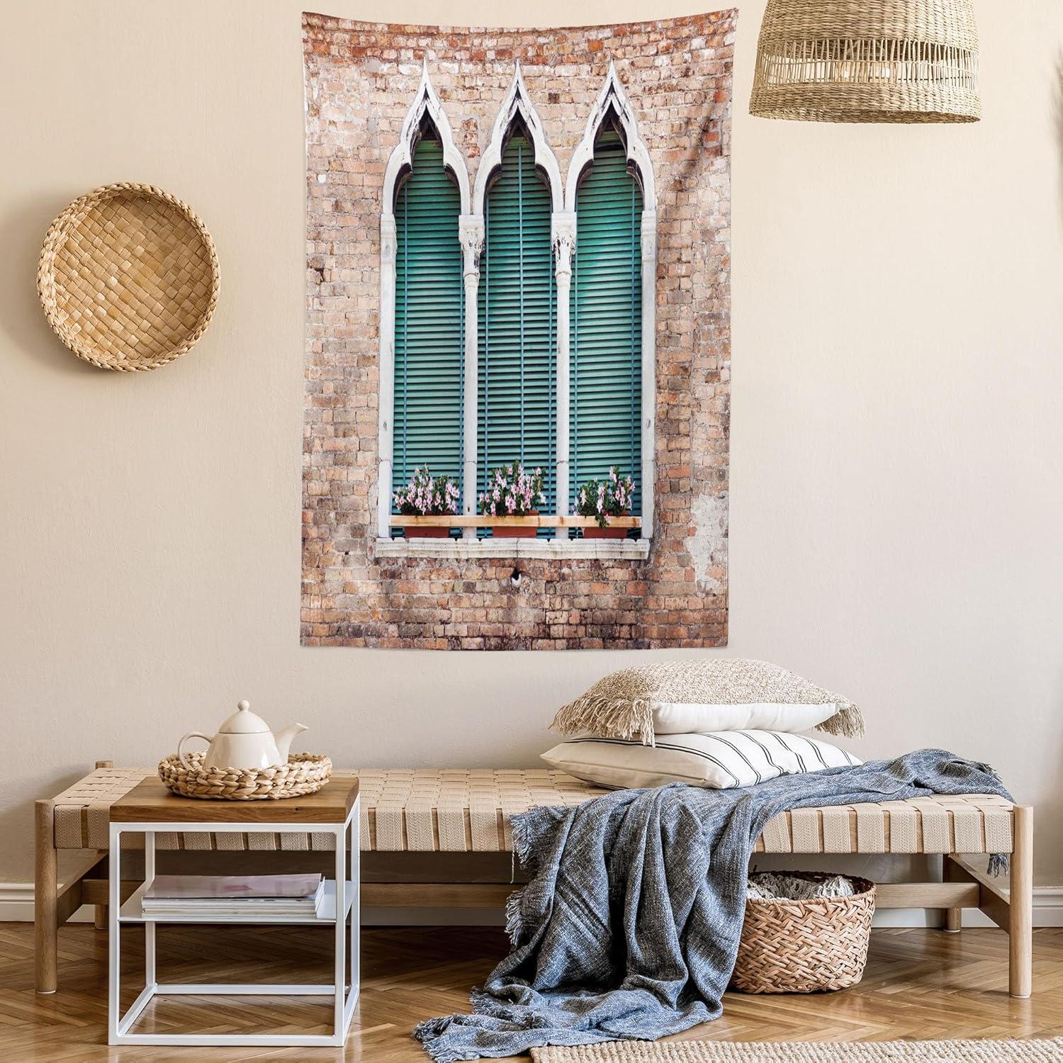 imageAmbesonne Hippie Tapestry Modern Goth Scene of Wingy Skeleton Moon and Roundy Flowers Boho Dreamy Fabric Wall Hanging Decor for Bedroom Living Room Dorm 28 X 23 Eggshell Shamrock GreenPale Brown White Blue