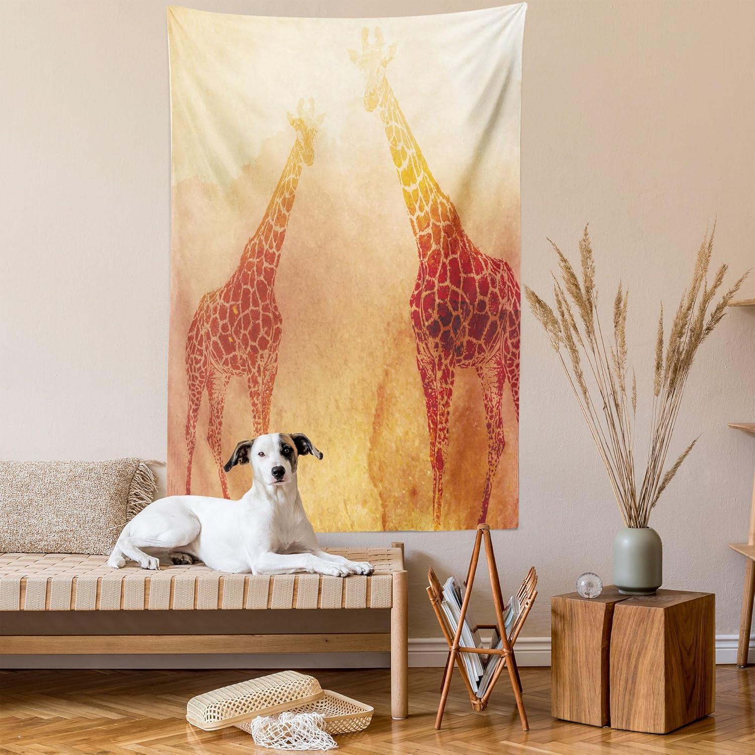 imageAmbesonne Hippie Tapestry Modern Goth Scene of Wingy Skeleton Moon and Roundy Flowers Boho Dreamy Fabric Wall Hanging Decor for Bedroom Living Room Dorm 28 X 23 Eggshell Shamrock GreenOrange