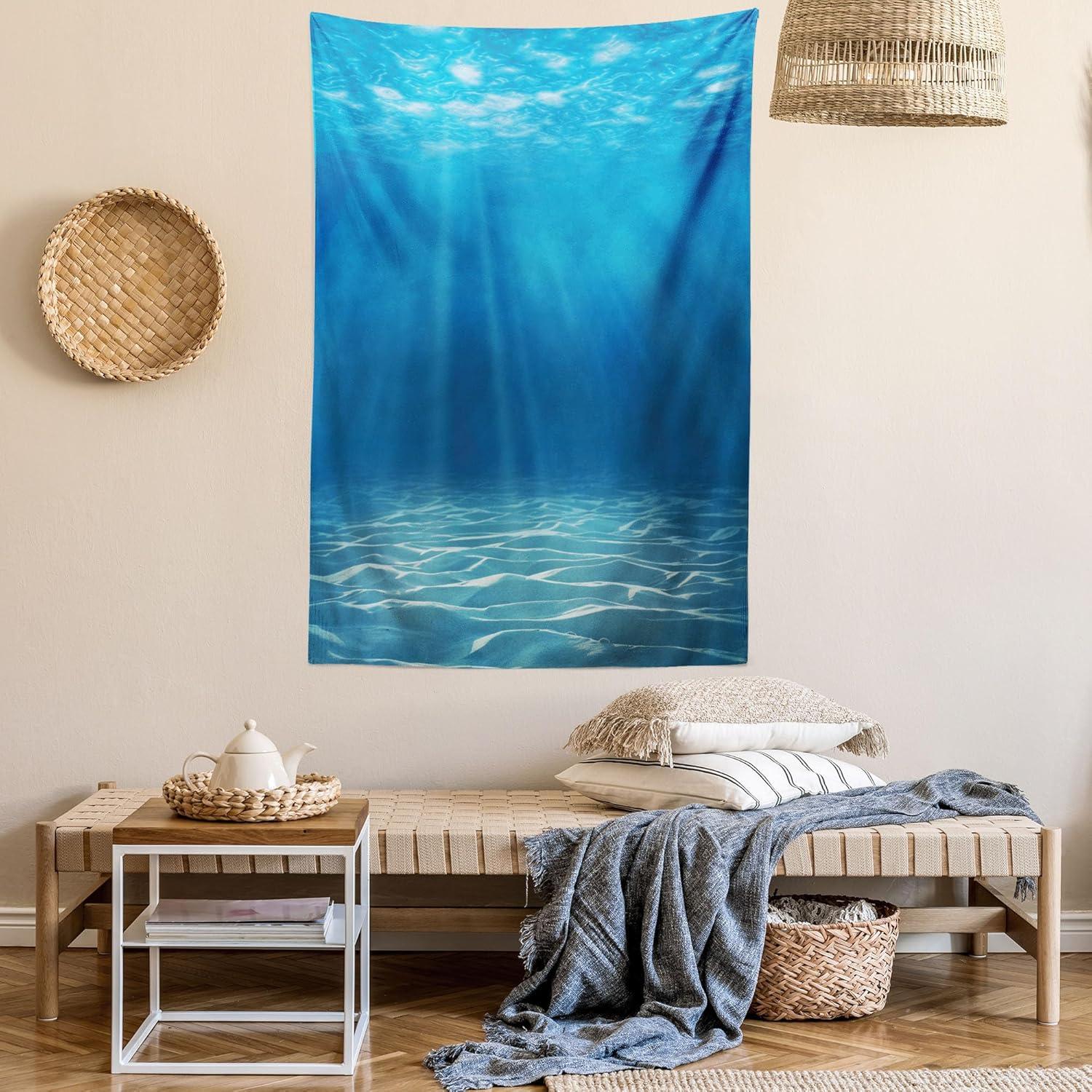 imageAmbesonne Hippie Tapestry Modern Goth Scene of Wingy Skeleton Moon and Roundy Flowers Boho Dreamy Fabric Wall Hanging Decor for Bedroom Living Room Dorm 28 X 23 Eggshell Shamrock GreenBlue Turquoise