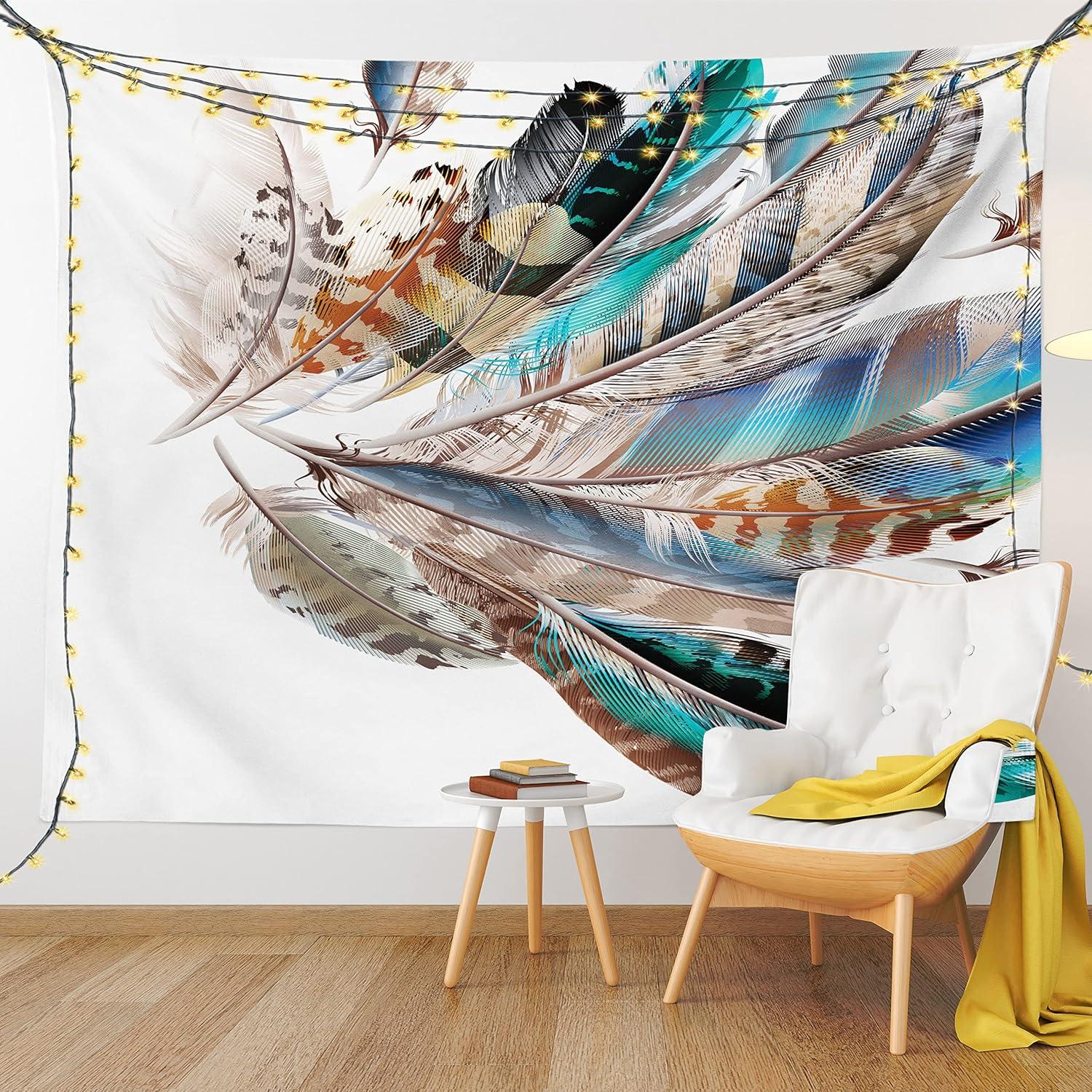 imageAmbesonne Hippie Tapestry Modern Goth Scene of Wingy Skeleton Moon and Roundy Flowers Boho Dreamy Fabric Wall Hanging Decor for Bedroom Living Room Dorm 28 X 23 Eggshell Shamrock GreenTeal Brown