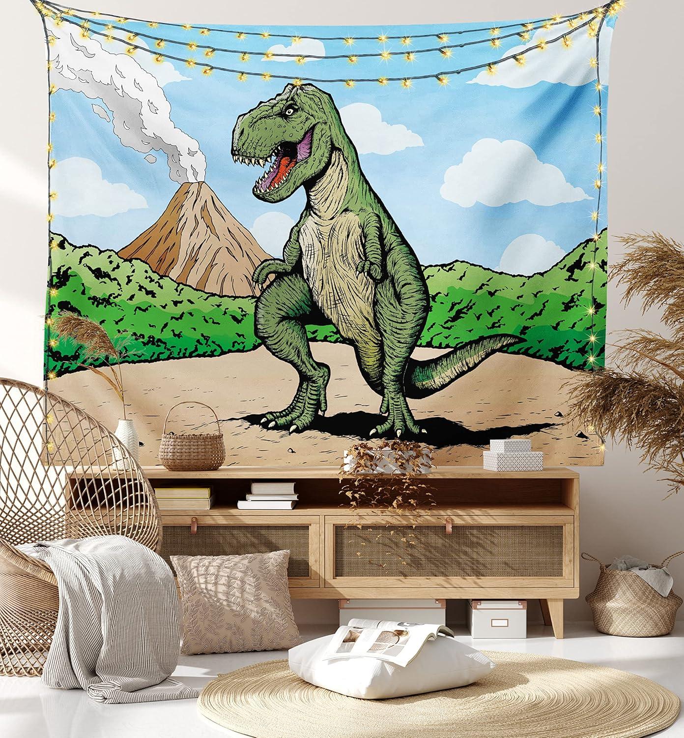 imageAmbesonne Hippie Tapestry Modern Goth Scene of Wingy Skeleton Moon and Roundy Flowers Boho Dreamy Fabric Wall Hanging Decor for Bedroom Living Room Dorm 28 X 23 Eggshell Shamrock GreenPale Brown Pale Blue