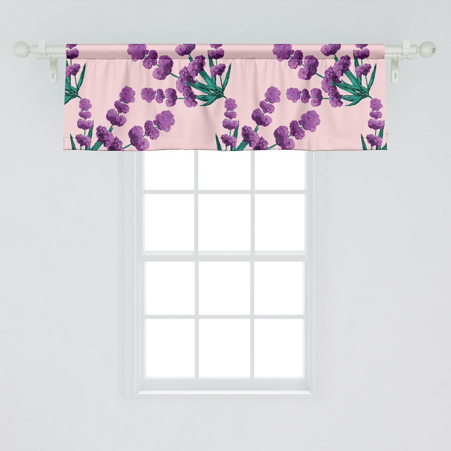 imageAmbesonne Leaves Greenery Window Valance Tropical Leaf Pattern with Neutral Colors Boho on Grunge Rustic Back Curtain Valance for Kitchen Bedroom Decor with Rod Pocket 54 X 12 Olive Green TaupeJade Green and Purple