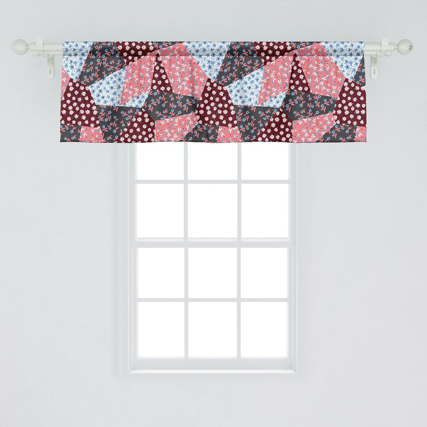 imageAmbesonne Leaves Greenery Window Valance Tropical Leaf Pattern with Neutral Colors Boho on Grunge Rustic Back Curtain Valance for Kitchen Bedroom Decor with Rod Pocket 54 X 12 Olive Green TaupePastel Pink and Sea Blue