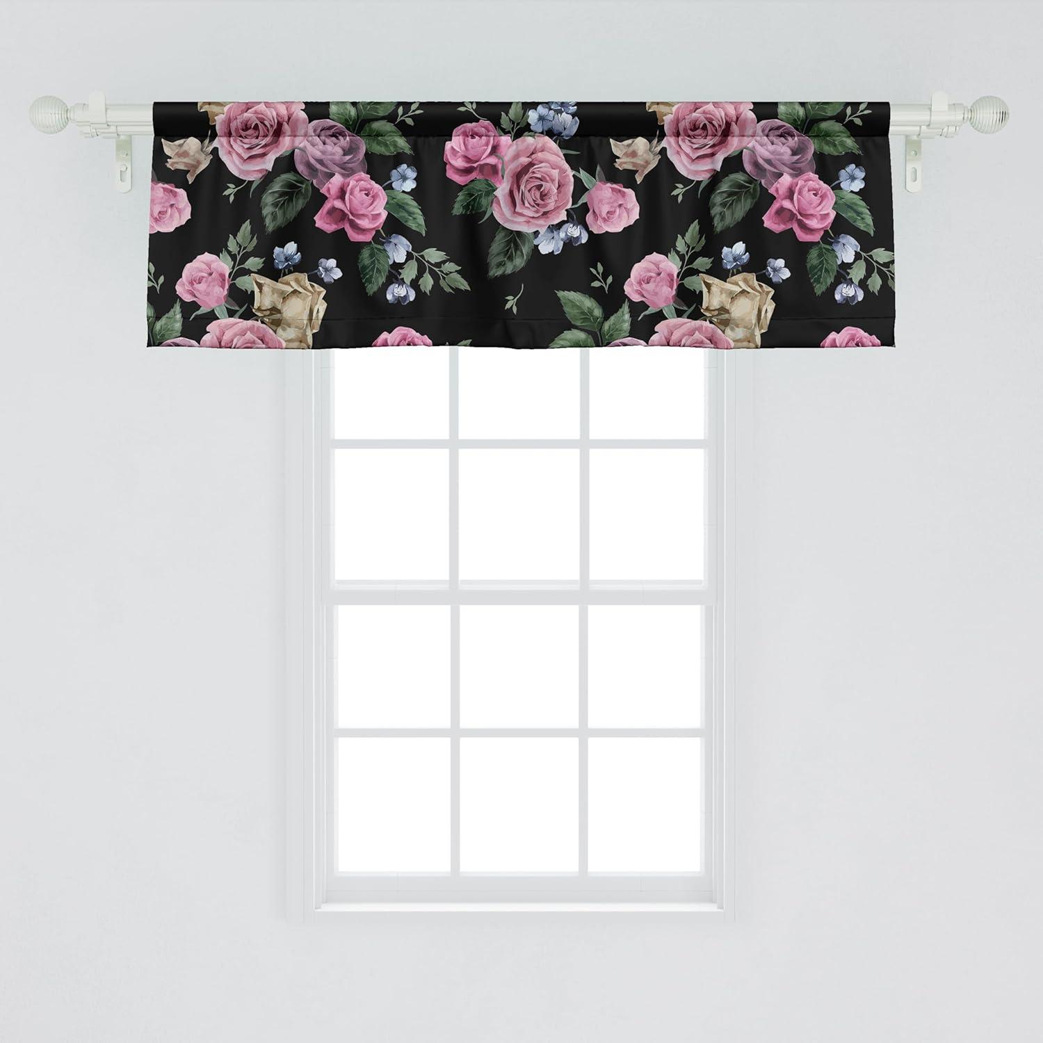 imageAmbesonne Leaves Greenery Window Valance Tropical Leaf Pattern with Neutral Colors Boho on Grunge Rustic Back Curtain Valance for Kitchen Bedroom Decor with Rod Pocket 54 X 12 Olive Green TaupePink Reseda Green