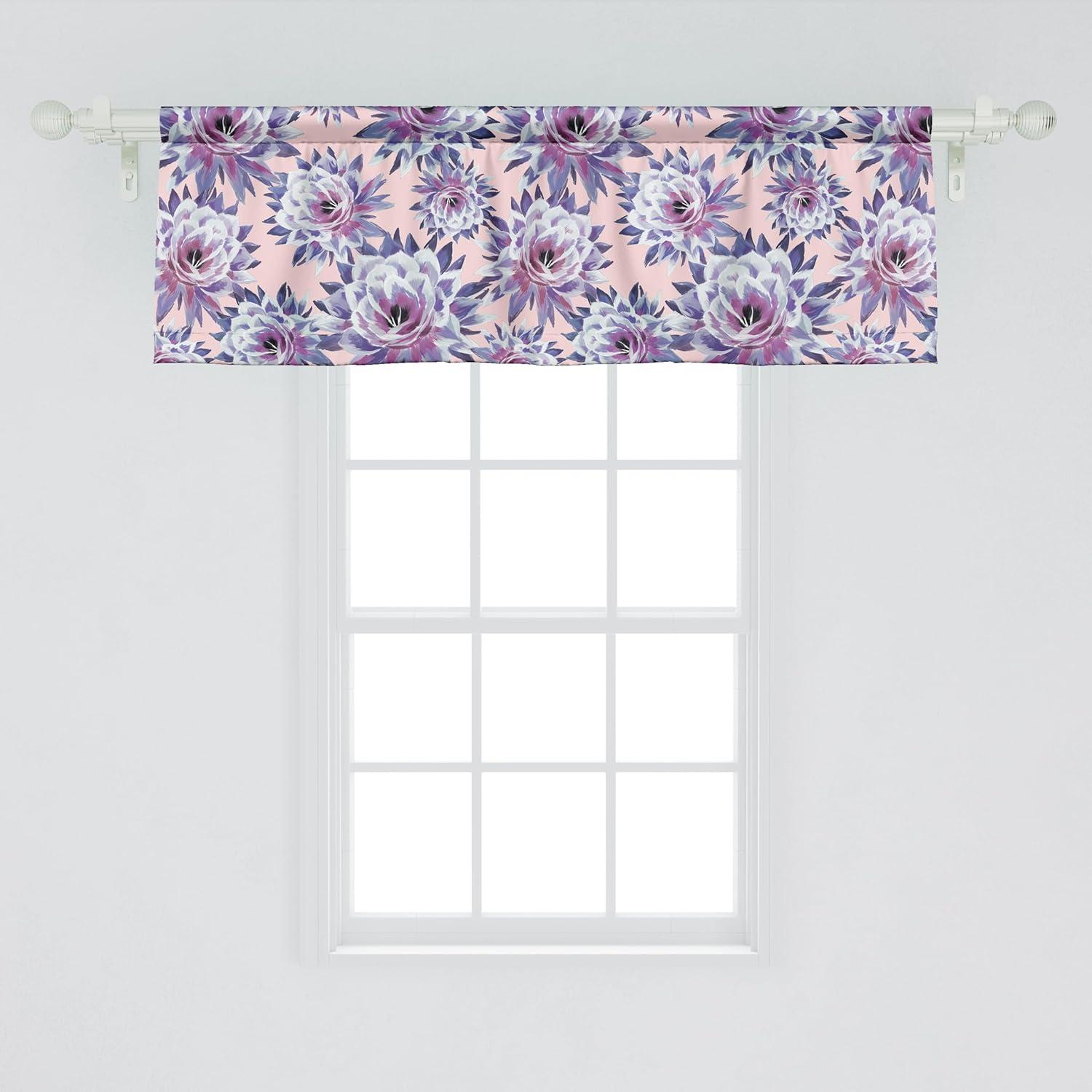 imageAmbesonne Leaves Greenery Window Valance Tropical Leaf Pattern with Neutral Colors Boho on Grunge Rustic Back Curtain Valance for Kitchen Bedroom Decor with Rod Pocket 54 X 12 Olive Green TaupeDark Indigo Plum Quartz