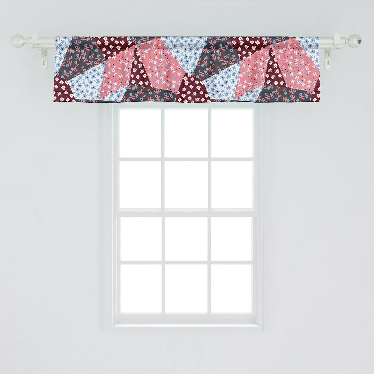 imageAmbesonne Leaves Greenery Window Valance Tropical Leaf Pattern with Neutral Colors Boho on Grunge Rustic Back Curtain Valance for Kitchen Bedroom Decor with Rod Pocket 54 X 12 Olive Green TaupePastel Pink and Sea Blue