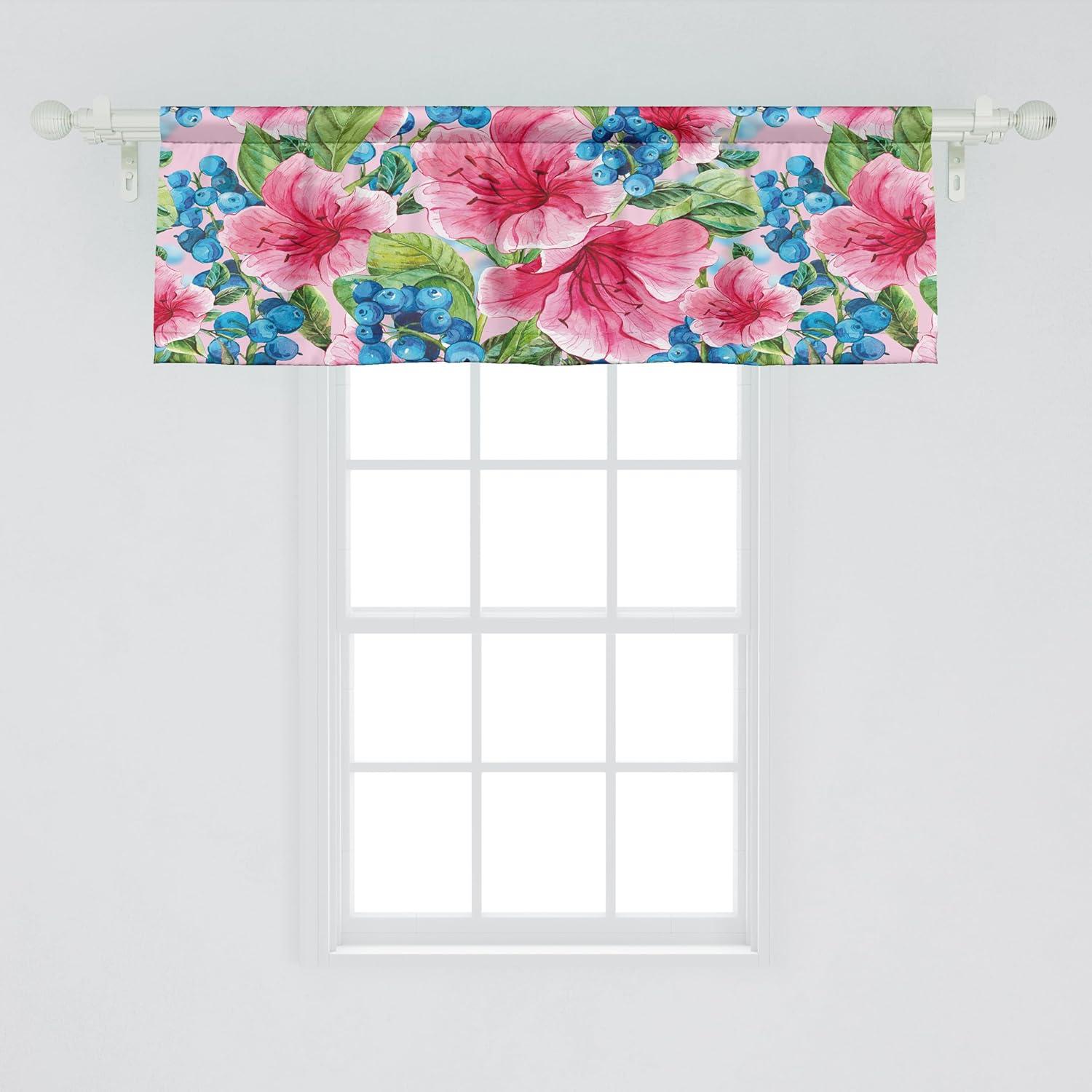 imageAmbesonne Leaves Greenery Window Valance Tropical Leaf Pattern with Neutral Colors Boho on Grunge Rustic Back Curtain Valance for Kitchen Bedroom Decor with Rod Pocket 54 X 12 Olive Green TaupeHot Pink Lavender Blue